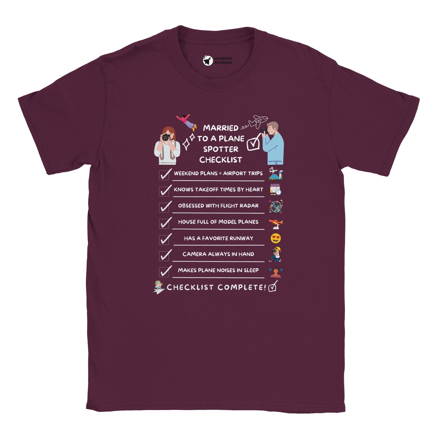 Casual Aviation-Themed T-Shirt – Married to a Planespotter Edition