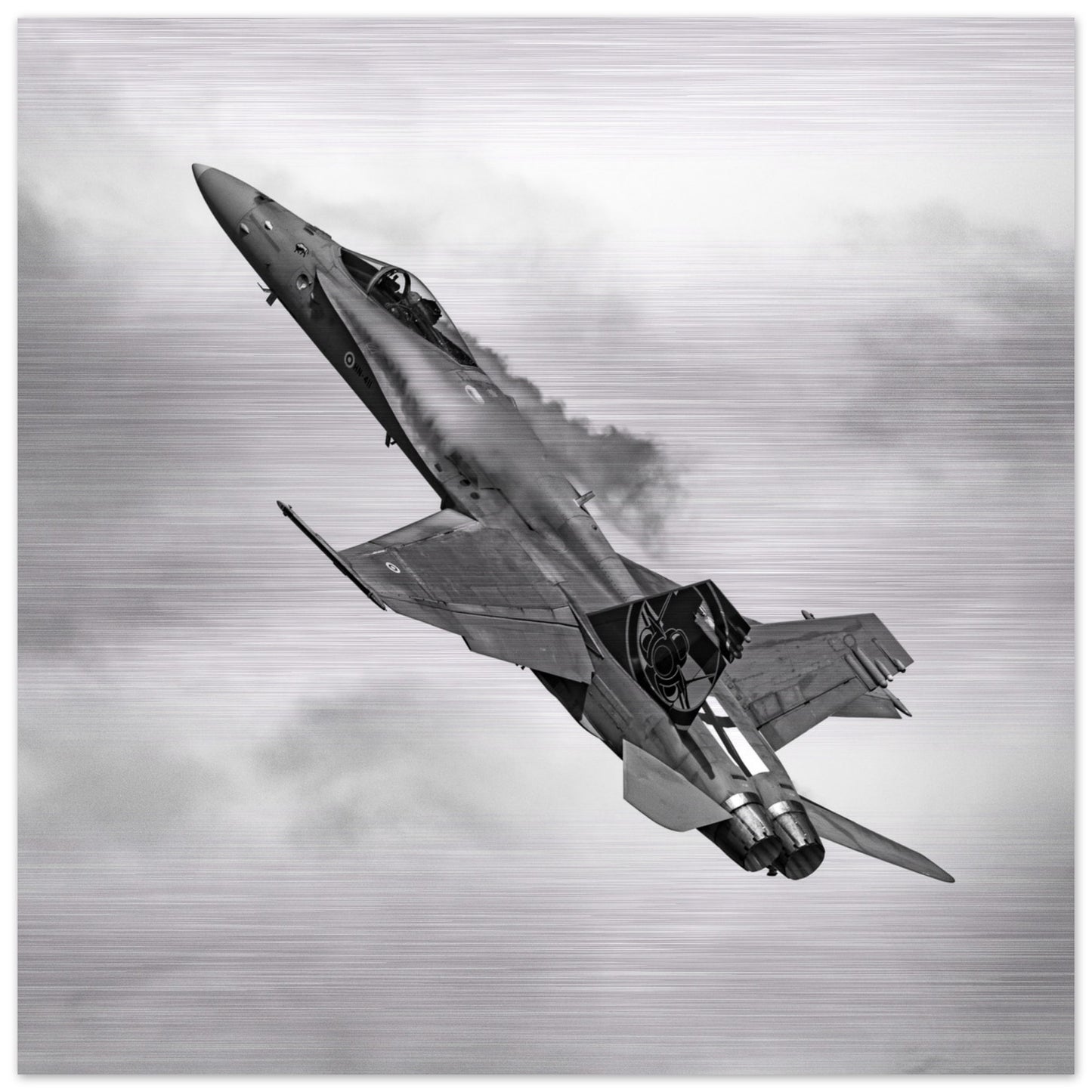 Finnish F/A-18 Hornet Jet Print – High-Definition Metallic Aircraft Art