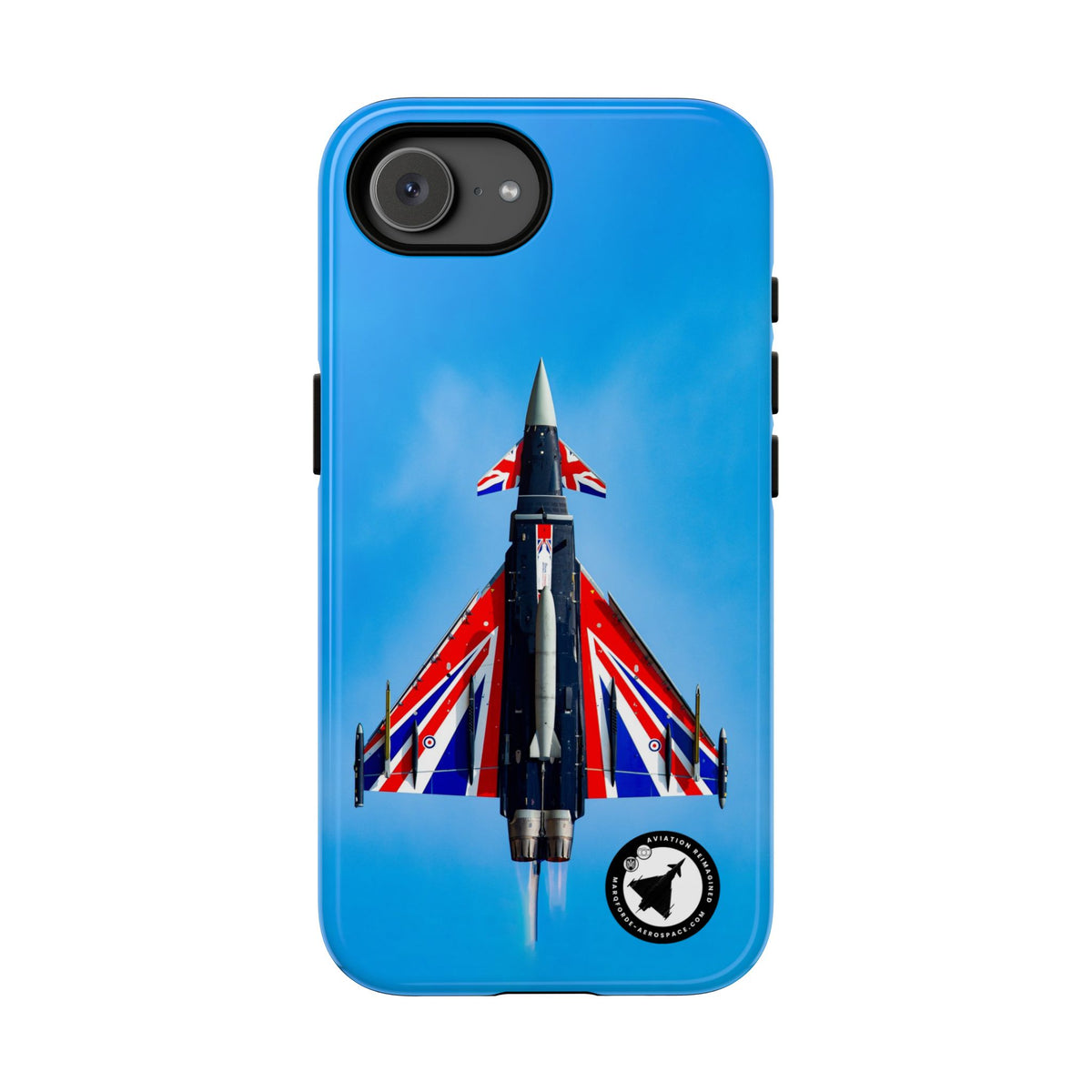 Union Flag Typhoon Blackjack climbing, seen from below aviation photo iPhone tough phone case – view 44