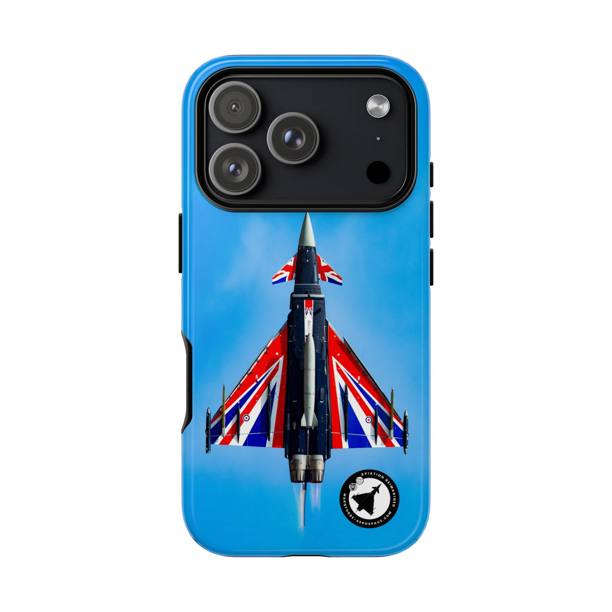 Union Flag Typhoon Blackjack climbing, seen from below aviation photo iPhone tough phone case – view 45