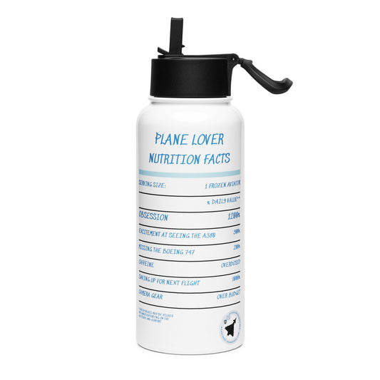 Close-Up of Aviation Vibes Bottle – Durable & Stylish Aviation-Themed Print