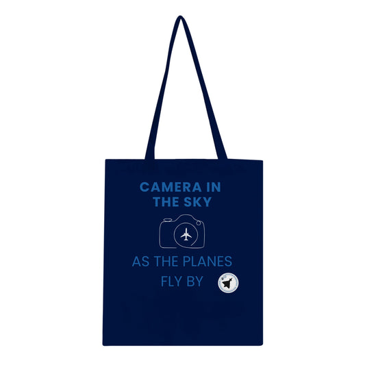 Aviation-Themed Tote Bag – Camera In The Sky Bold Print