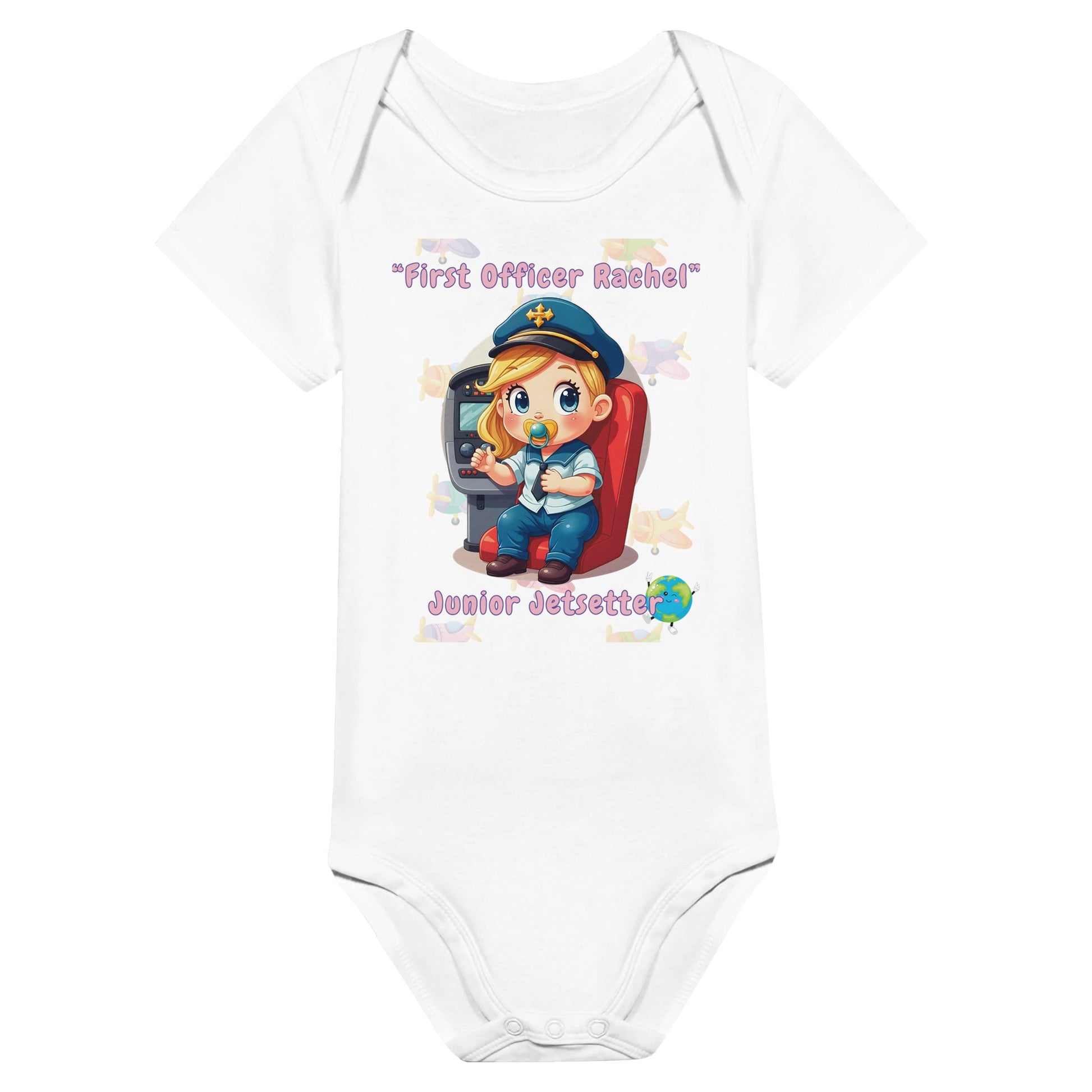 Junior Jetsetter Bodysuit for Girls – Cute Aviation Baby Outfit