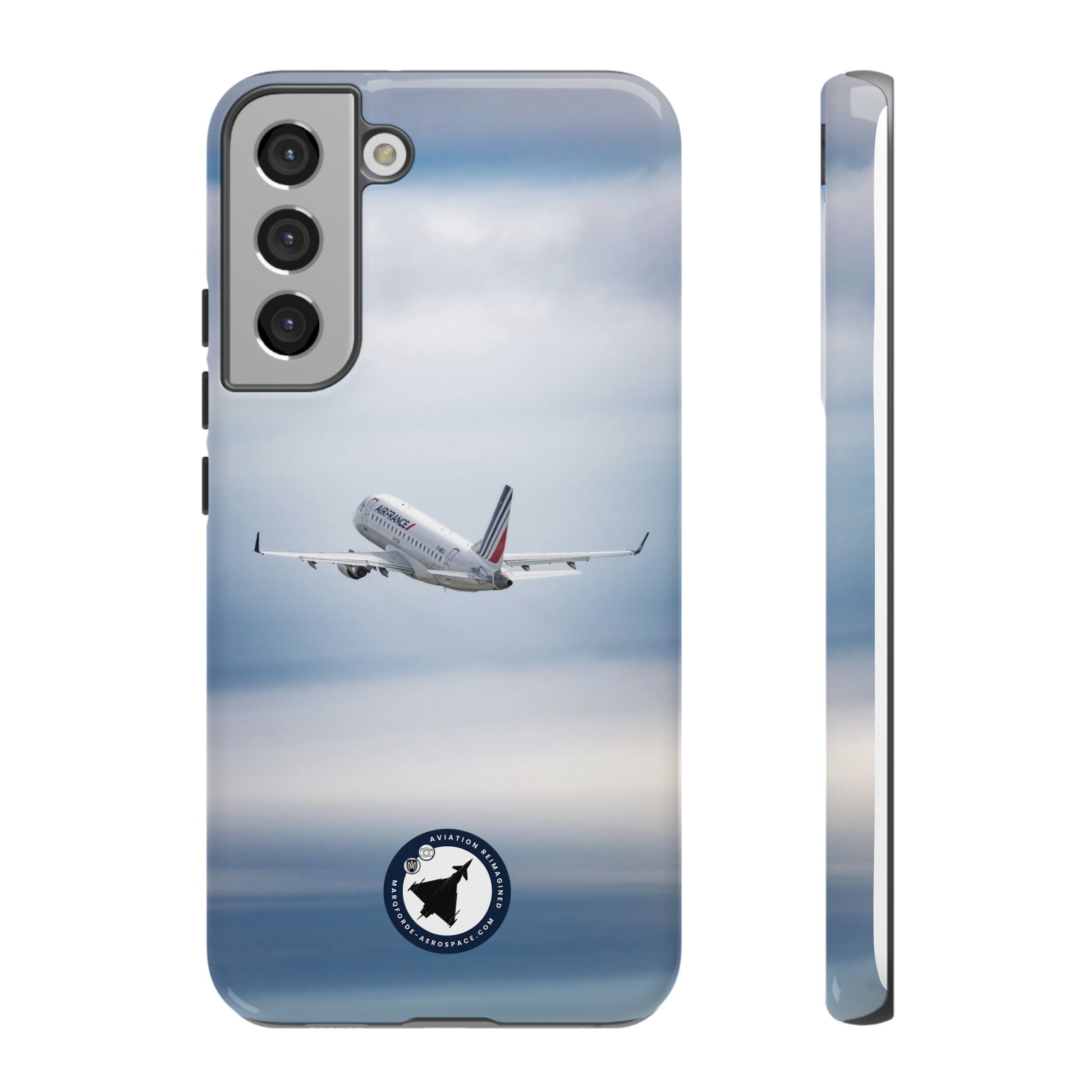 Rugged Samsung Case Featuring Air France Aircraft in Motion