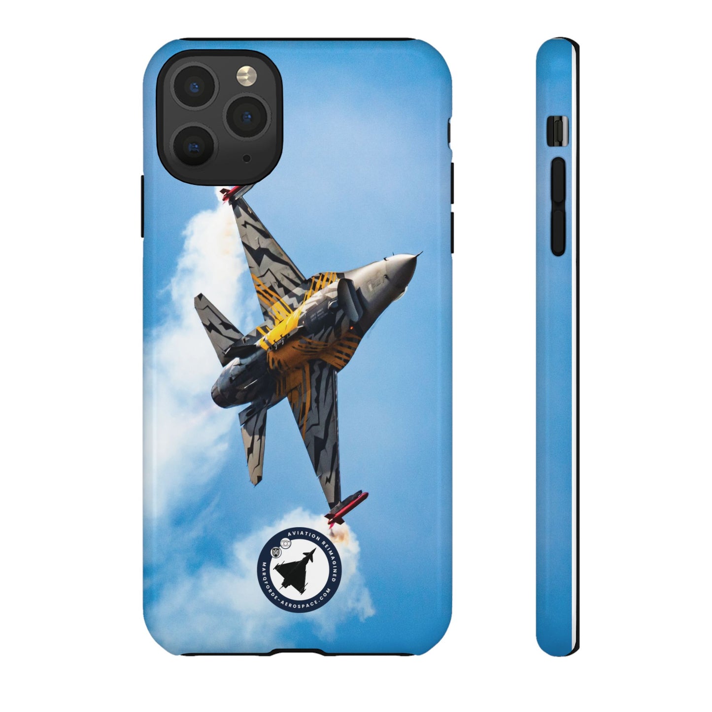 Premium Aviation iPhone Case with F-16 Viper Jet Artwork