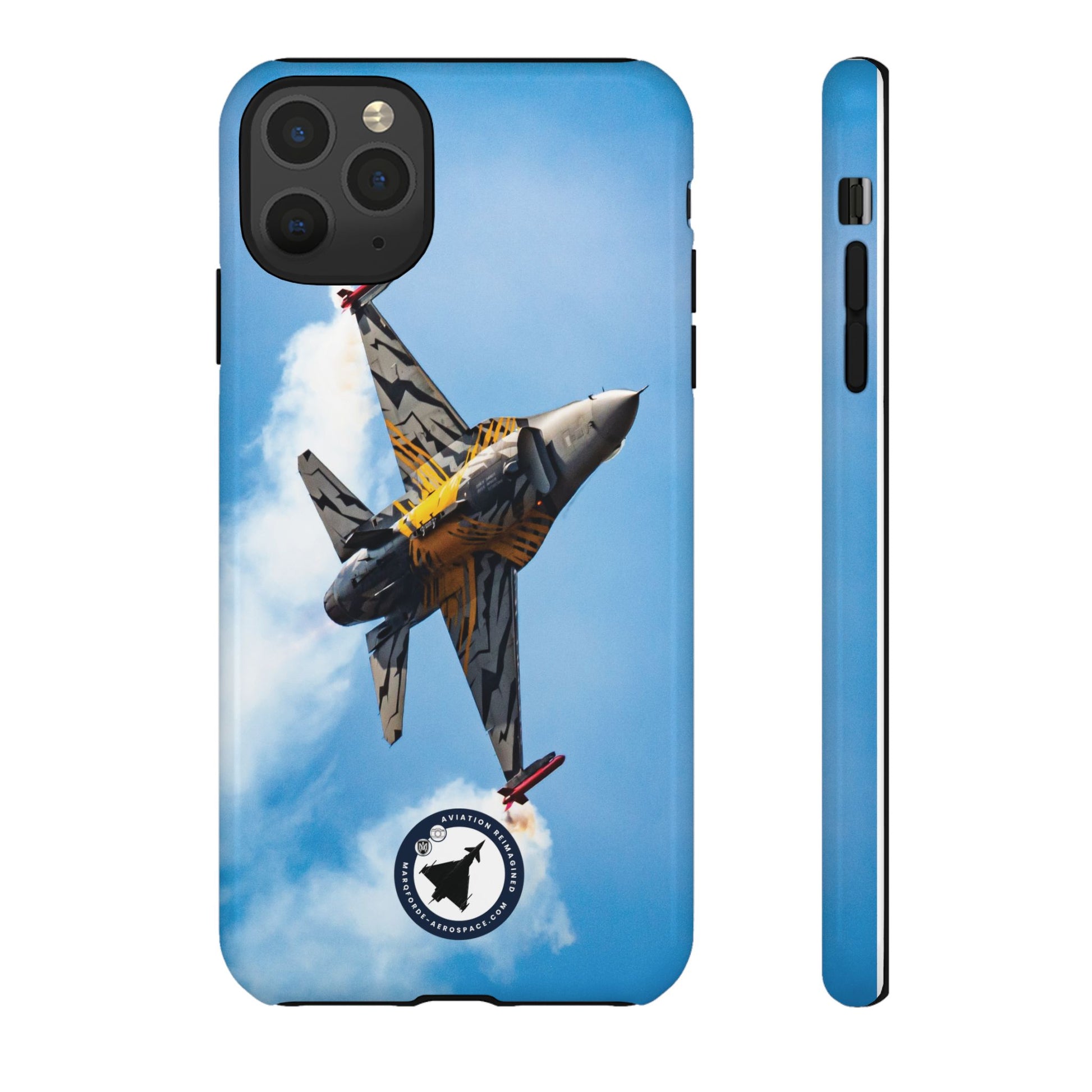 Premium Aviation iPhone Case with F-16 Viper Jet Artwork