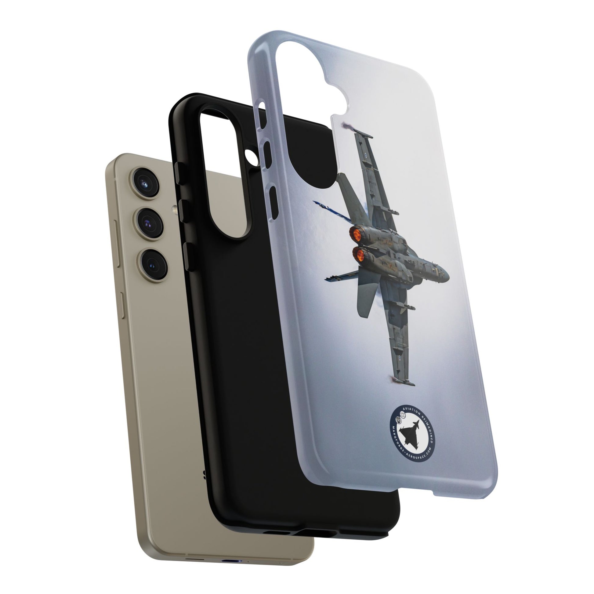 Close-Up of Finnish F-18 Hornet Performing Aerial Maneuvers – Samsung Case