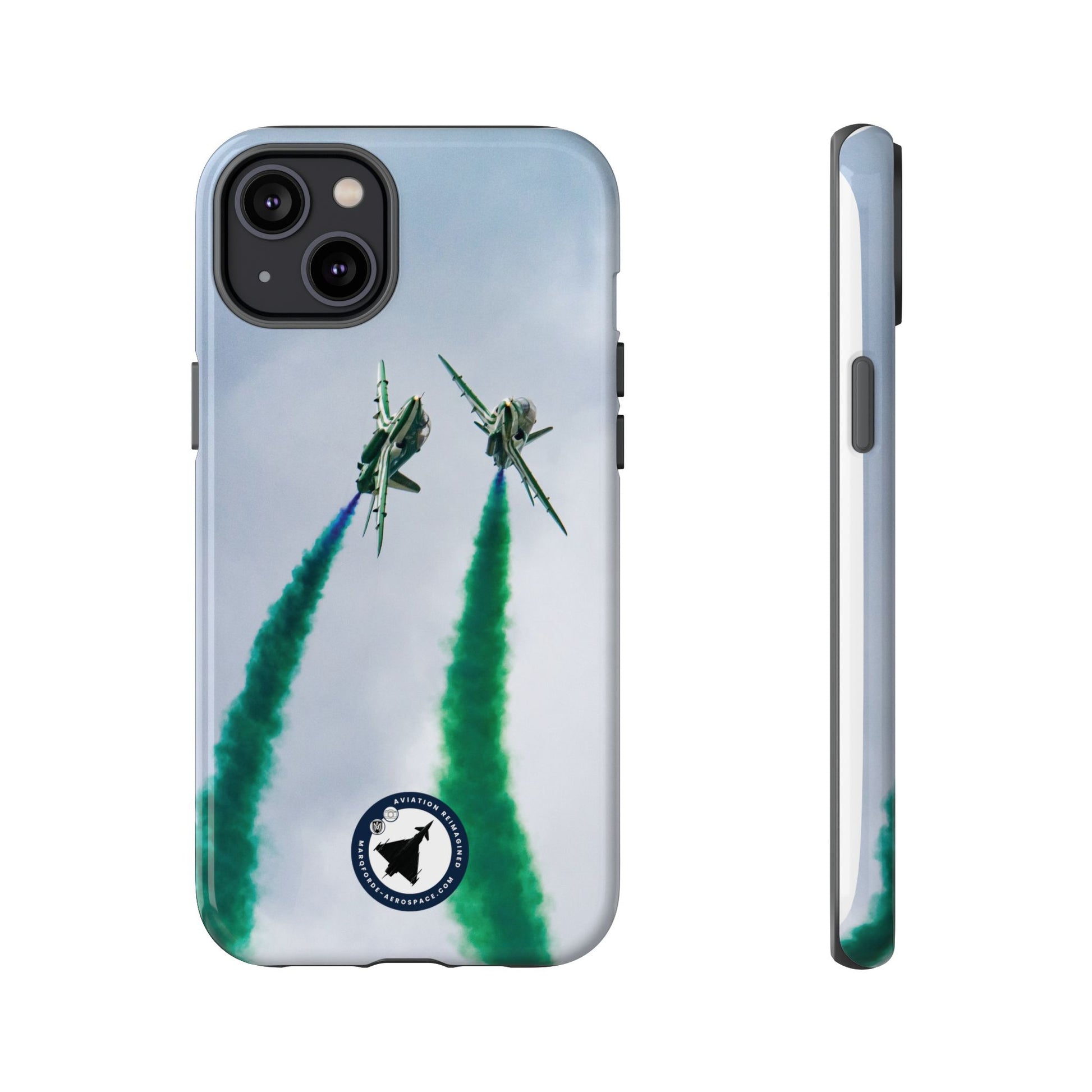Close-Up of Saudi Hawks iPhone Case – Formation Precision