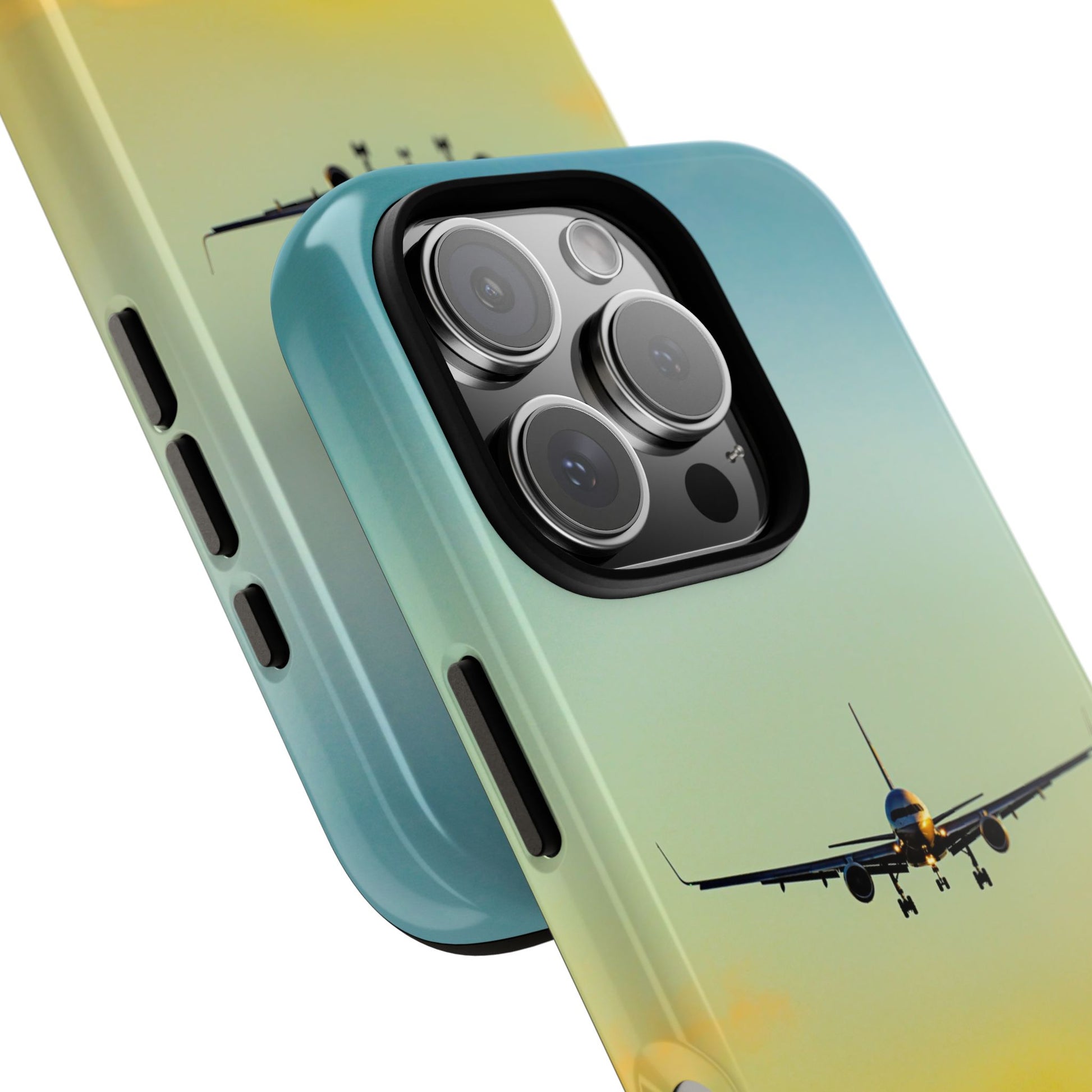 United Airlines Boeing 757 Flying Over City Lights – iPhone Tough Case