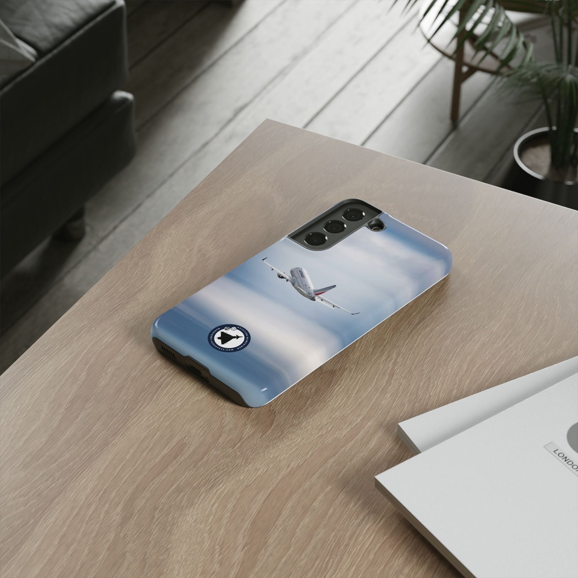 Tough Samsung Case Featuring Air France Jet in Smooth Flight