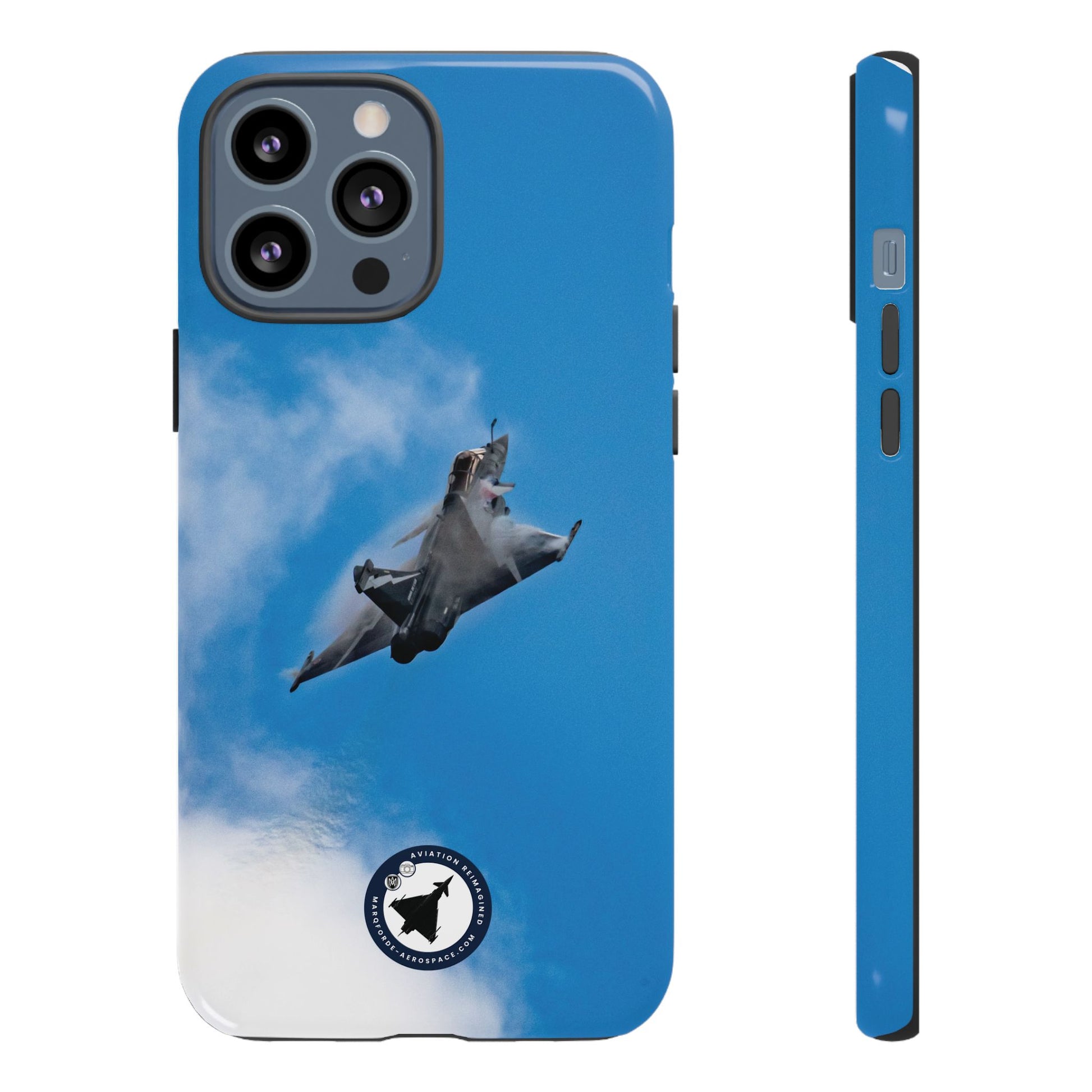 Premium iPhone Case with Dassault Rafale Fighter Jet Maneuver
