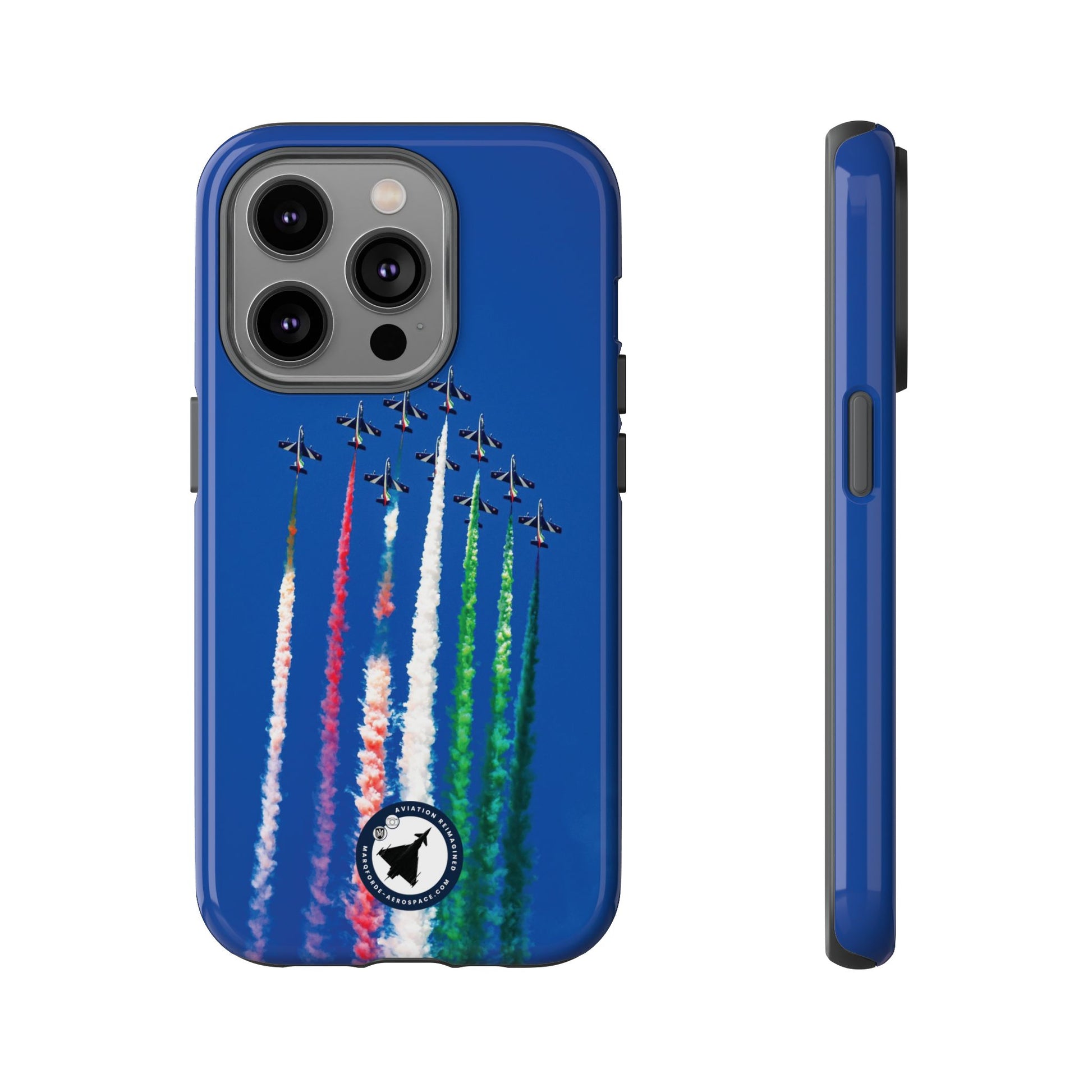 Side View of Frecce Tricolori iPhone Case – Precision Jet Artwork