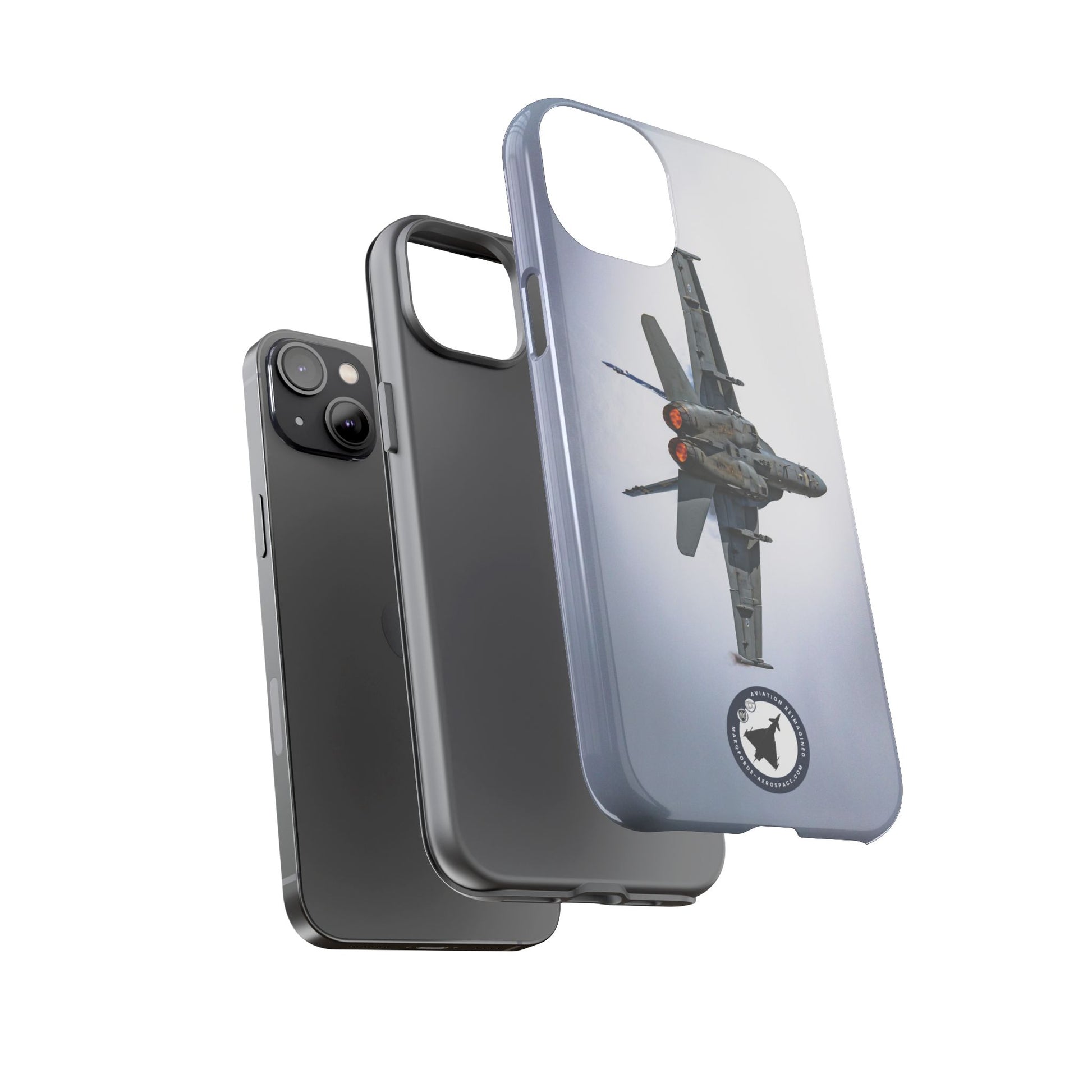 Close-Up of Finnish F-18 Hornet Performing Aerial Maneuvers – iPhone Case
