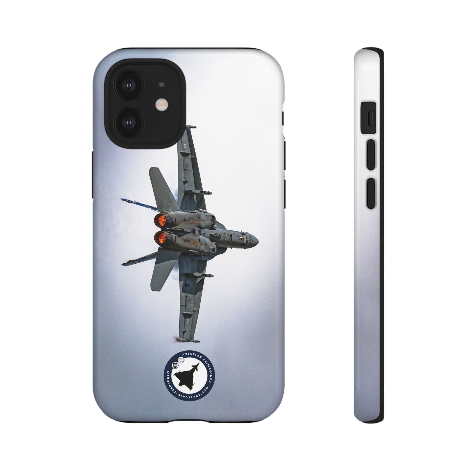 Military Jet Dogfight Scene – Finnish F-18 Hornet iPhone Cover