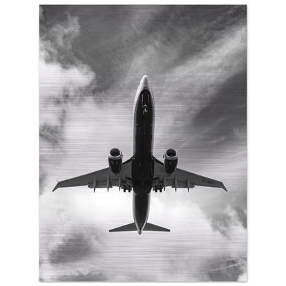 High-Quality Metal Print Featuring Ryanair Boeing 737 MAX in the Sky