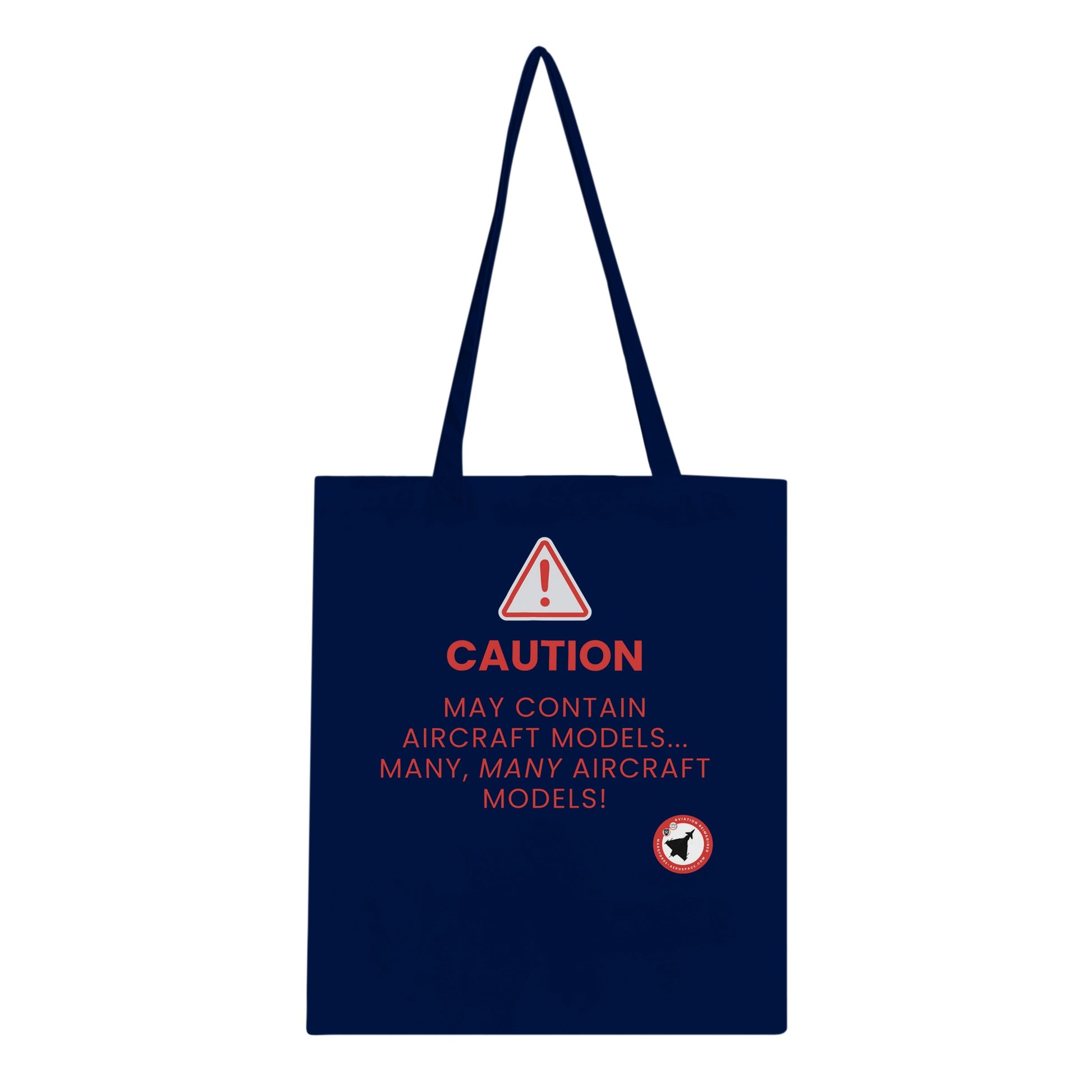 Close-Up of May Contain Aircraft Models Tote Bag – Stylish Dark Design