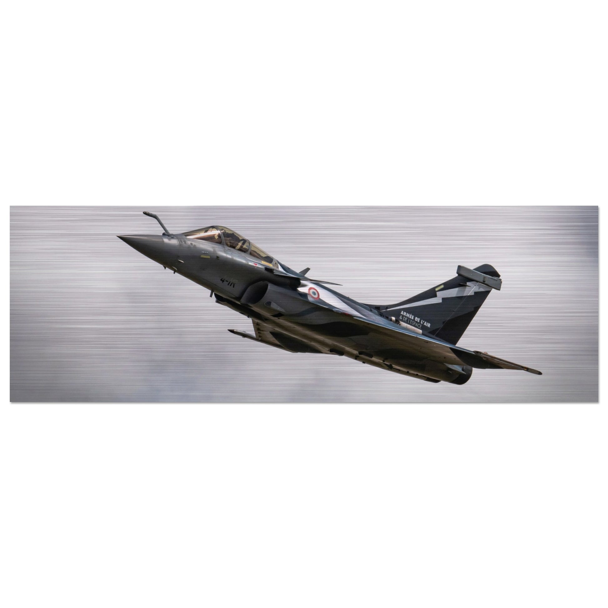 French Dassault Rafale Brushed Aluminium Print – Military Jet Display