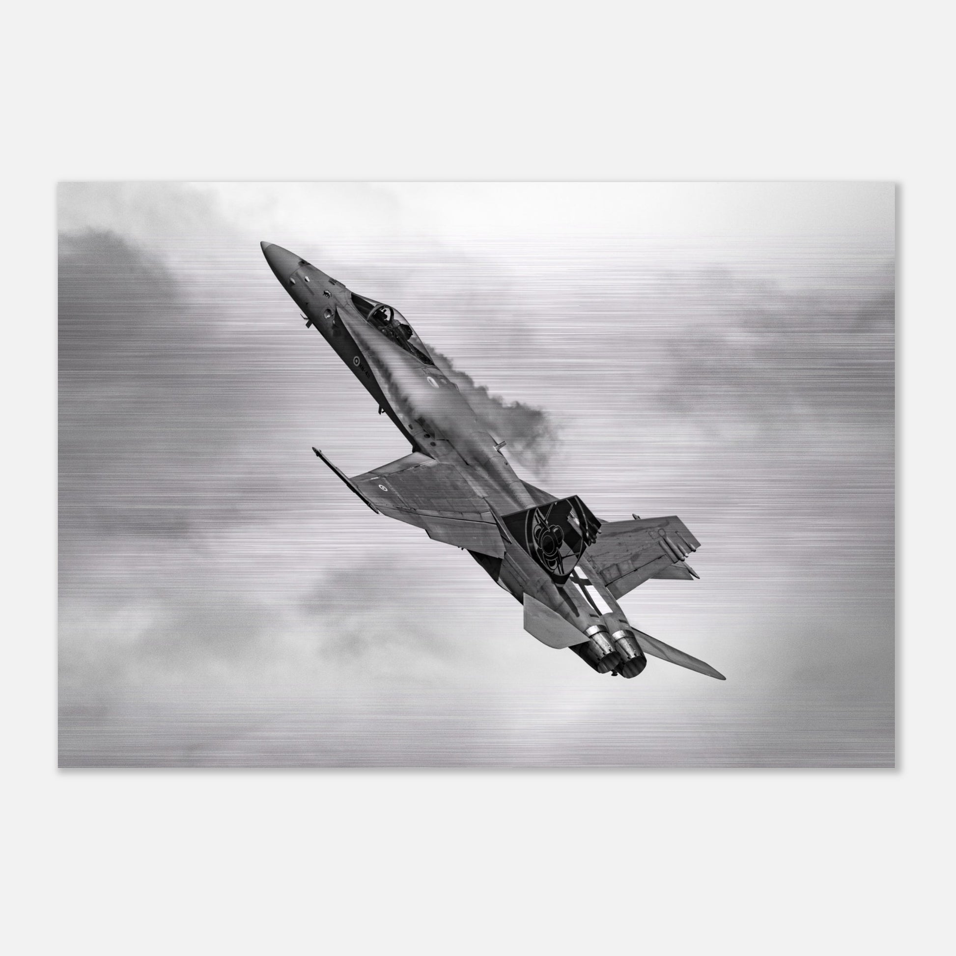 Finnish F/A-18 Hornet Fighter Jet Print – Premium Brushed Aluminium Art