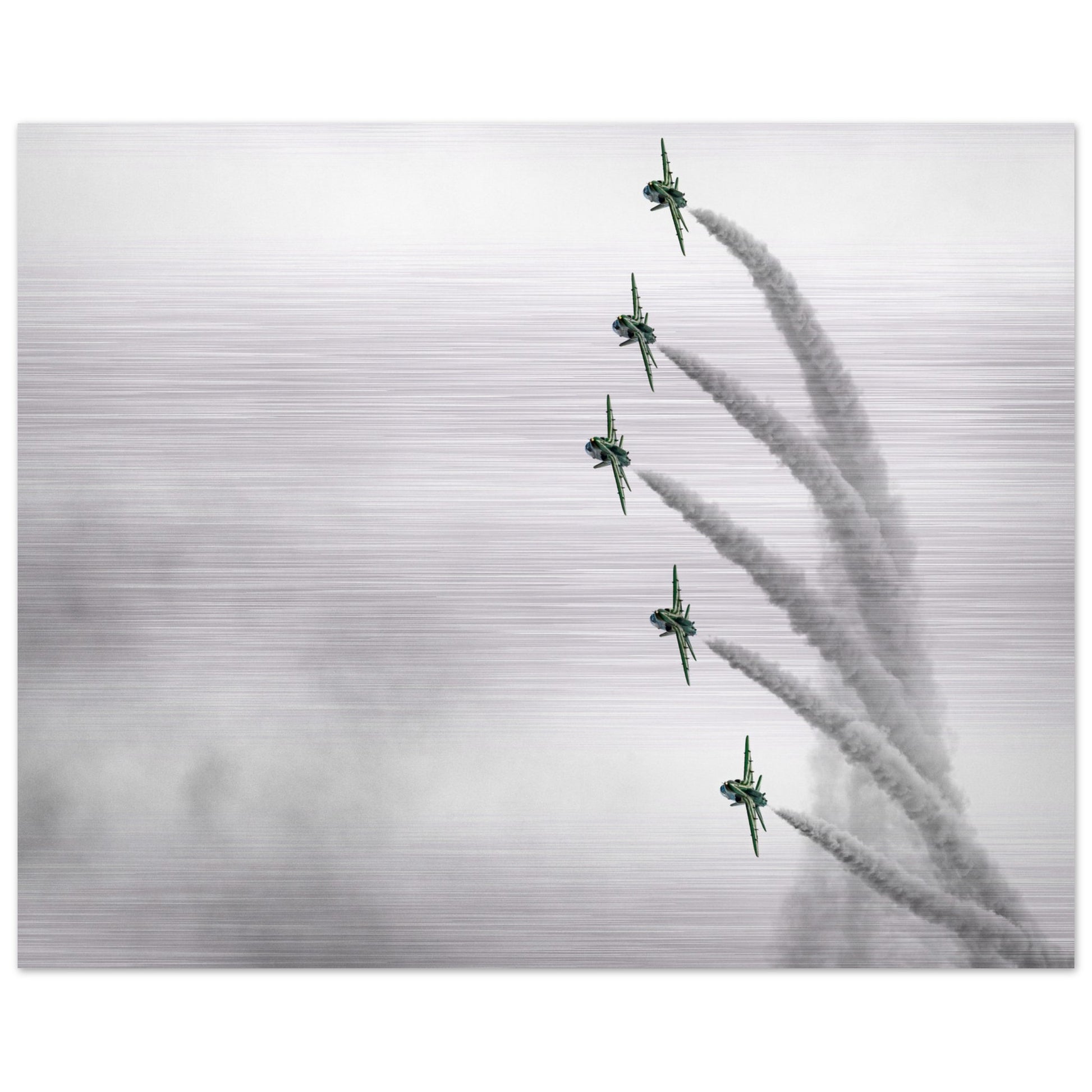 Royal Saudi Hawks Brushed Aluminum Print – Military Aerobatic Team Display
