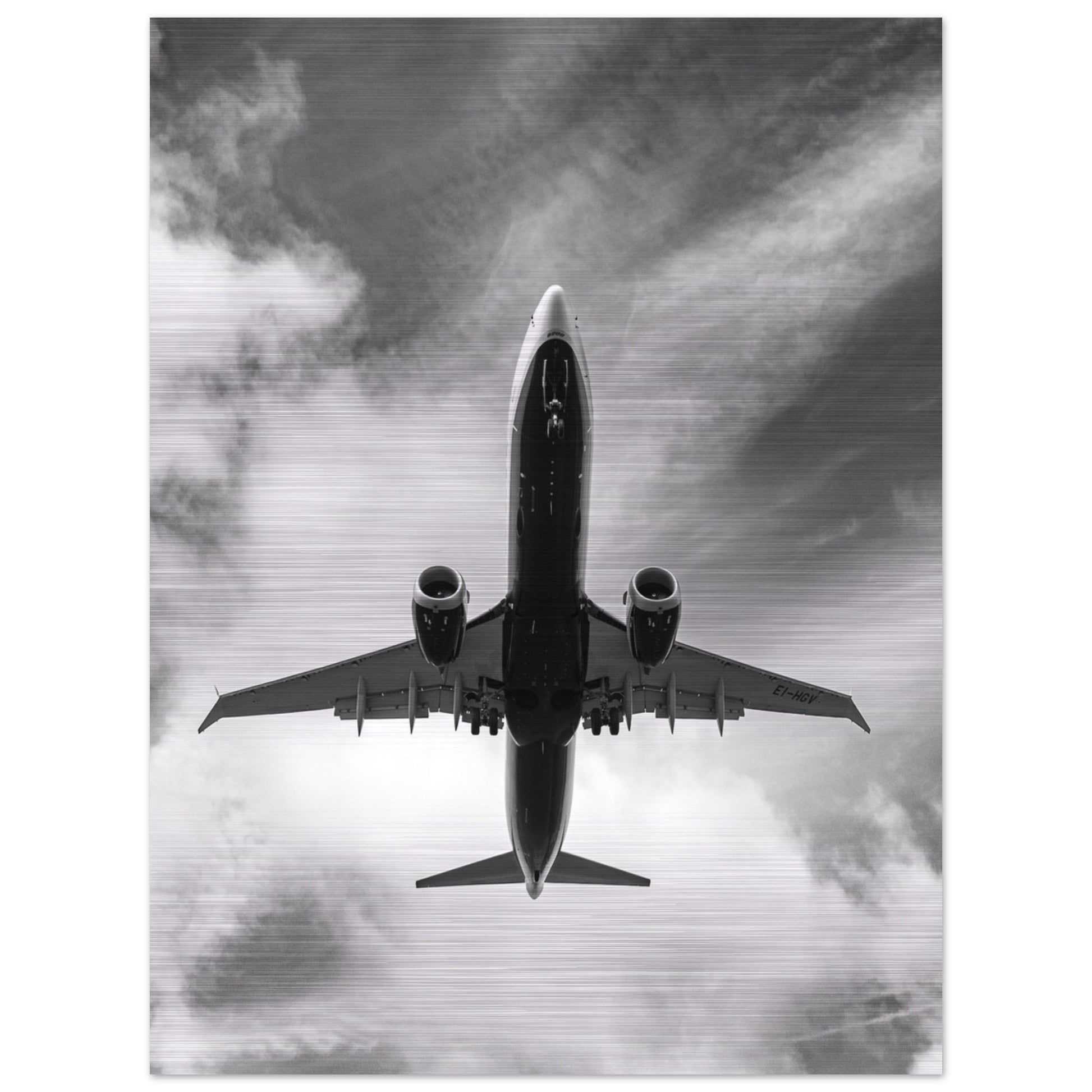 Brushed Aluminum Print of Ryanair Boeing 737 MAX – Sleek Metallic Design