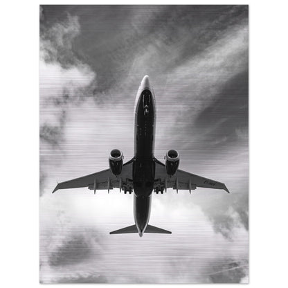 Brushed Aluminum Print of Ryanair Boeing 737 MAX – Sleek Metallic Design