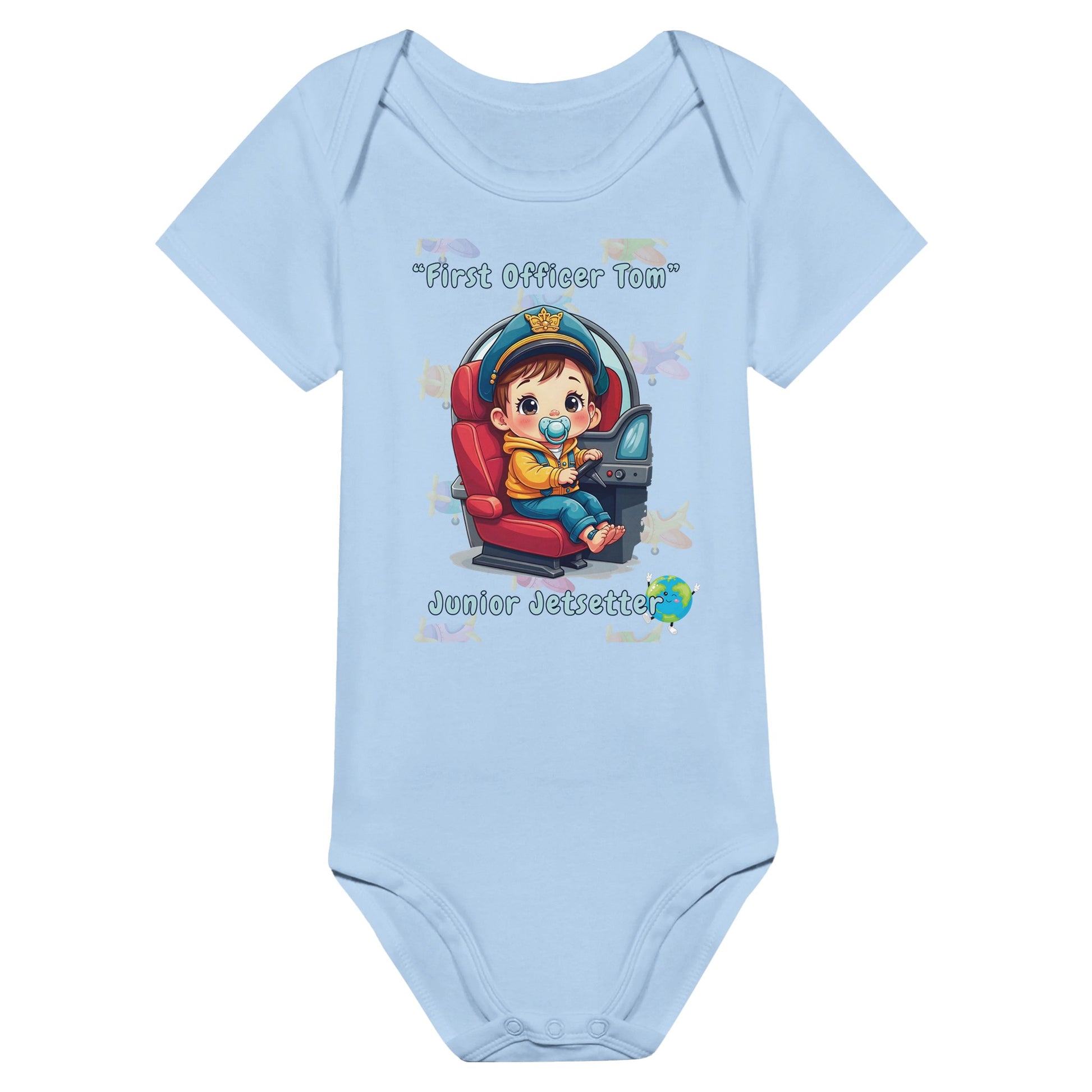 Perfect Newborn Gift – Junior Jetsetter Aviation Baby Bodysuit