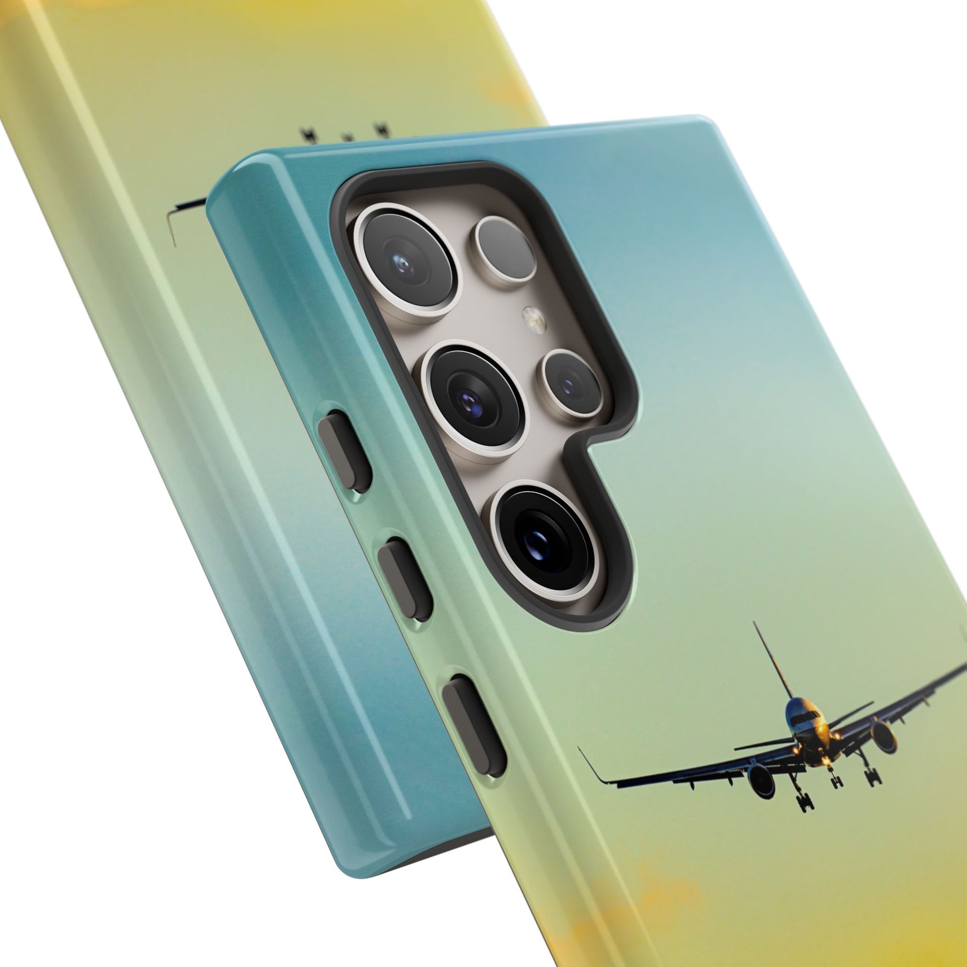 Sunset Flight of United Airlines Boeing 757 – Samsung Tough Case Protection