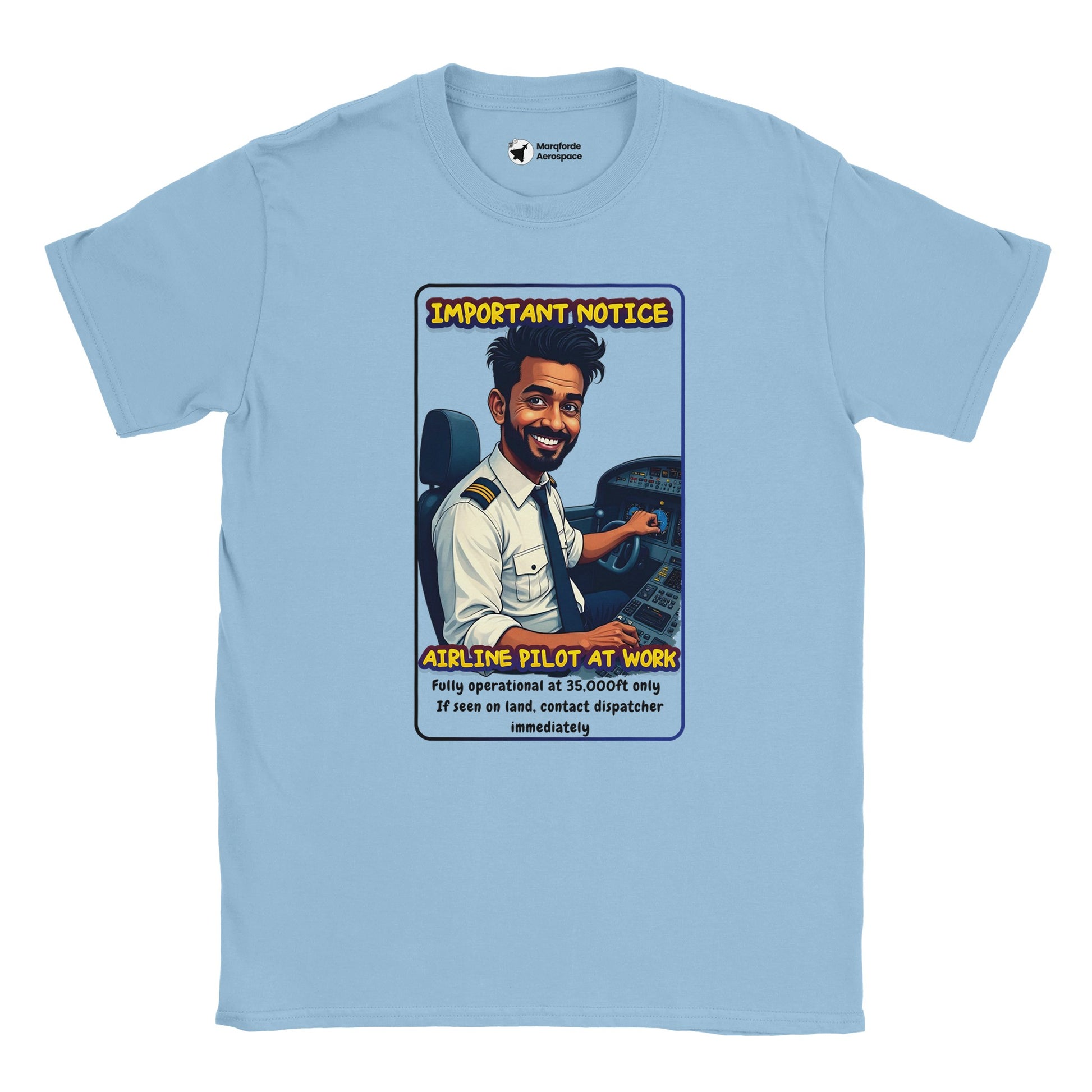 Comfortable Cotton T-Shirt – Airline Pilot at Work for Men