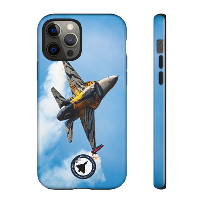 Rugged iPhone Case Featuring F-16 Viper Jet on Display