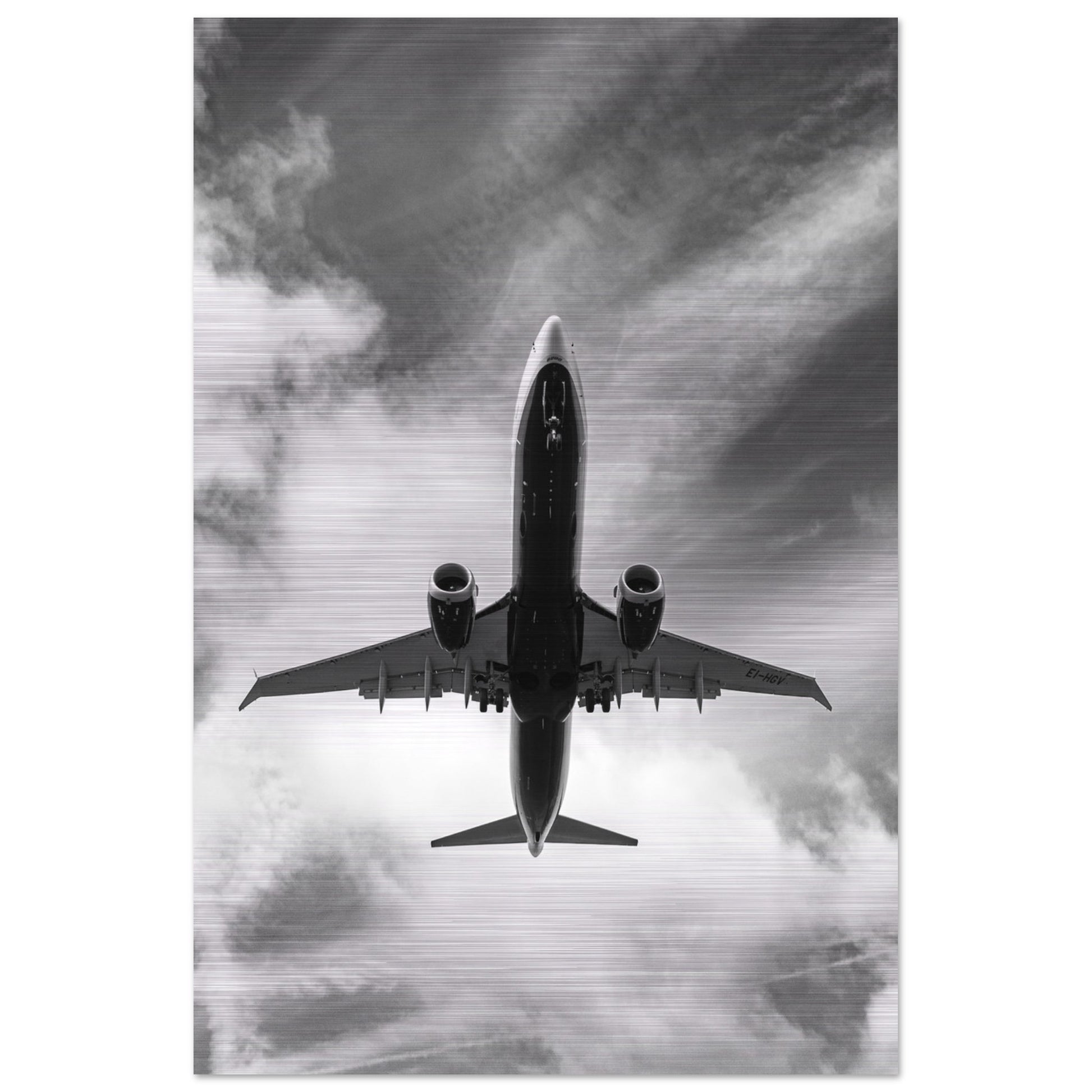 Ryanair Boeing 737 MAX Brushed Aluminum Print – A Must-Have for Collectors