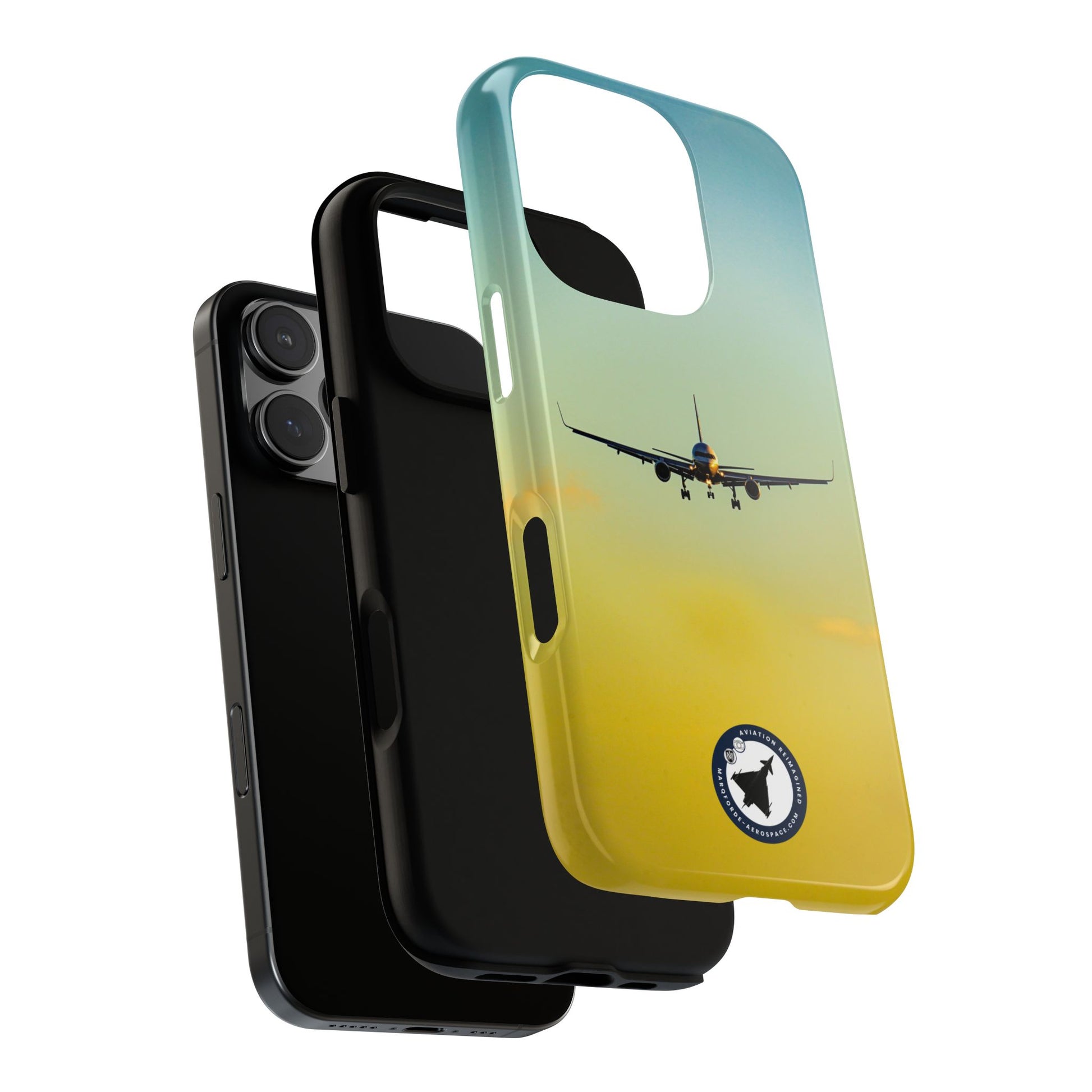 United Airlines Boeing 757 in Rainy Weather Landing – iPhone Case