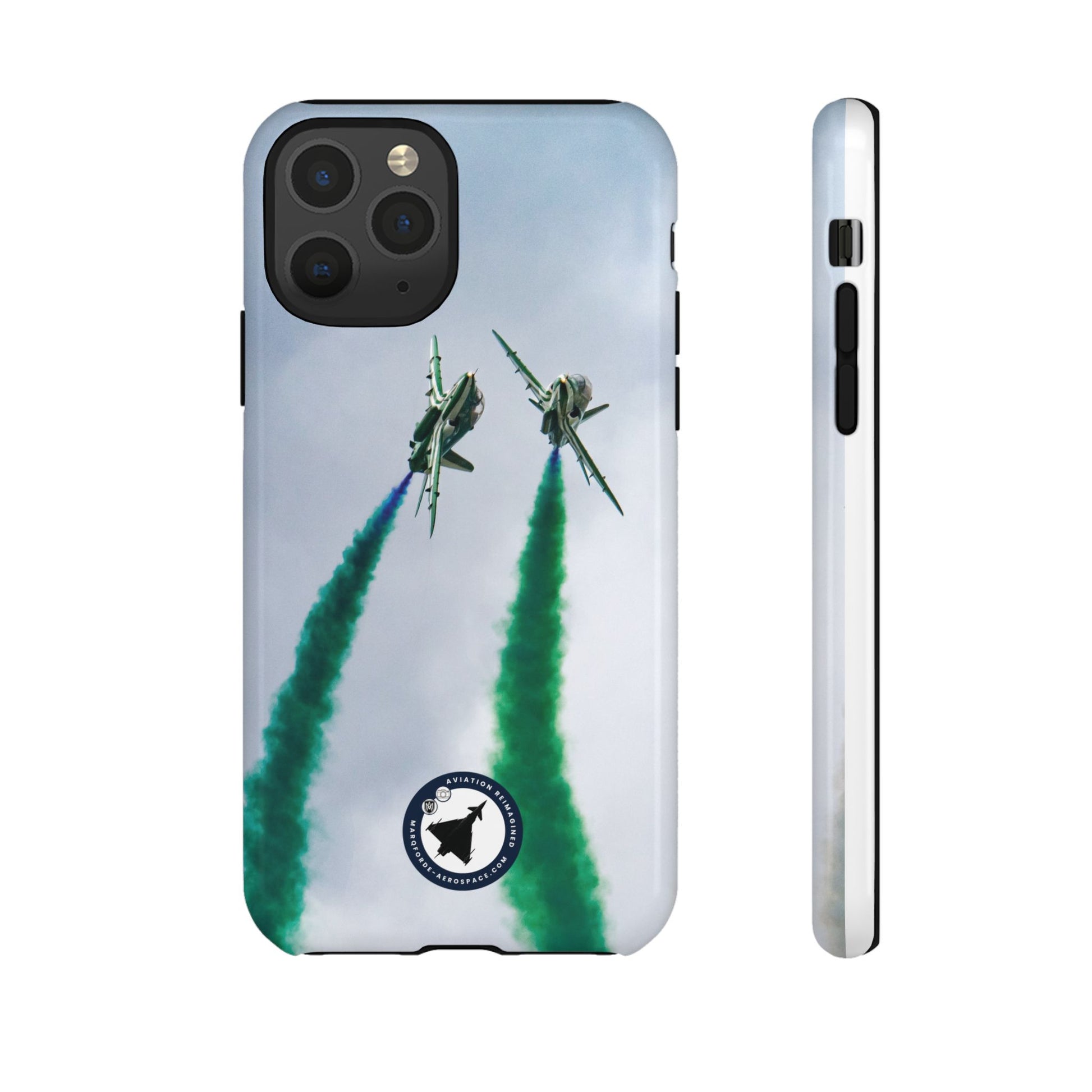 Close-Up of Saudi Hawks iPhone Case – Stylish & Protective
