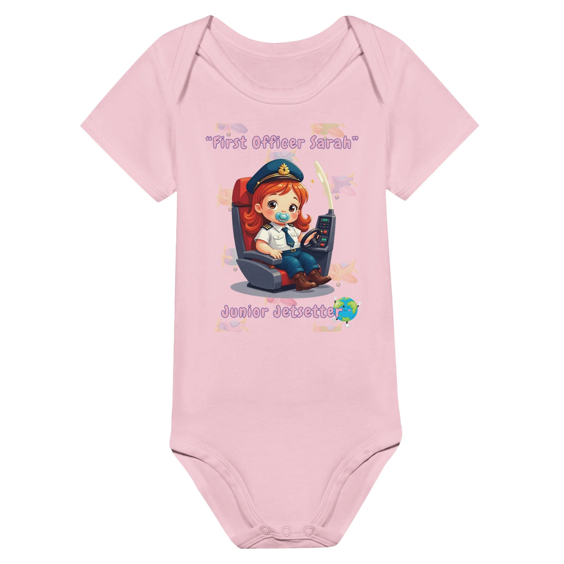Aviation-Themed Baby Girl Bodysuit – Stylish & Comfortable