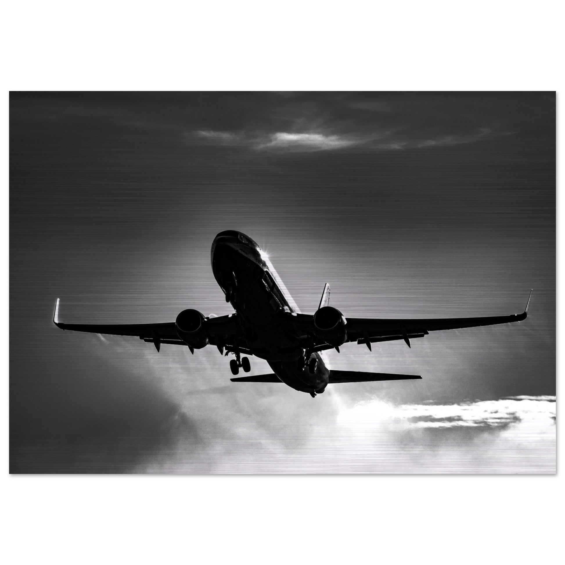 Jet2 Boeing 737 Misty Departure Brushed Aluminium Print – Aviation Art