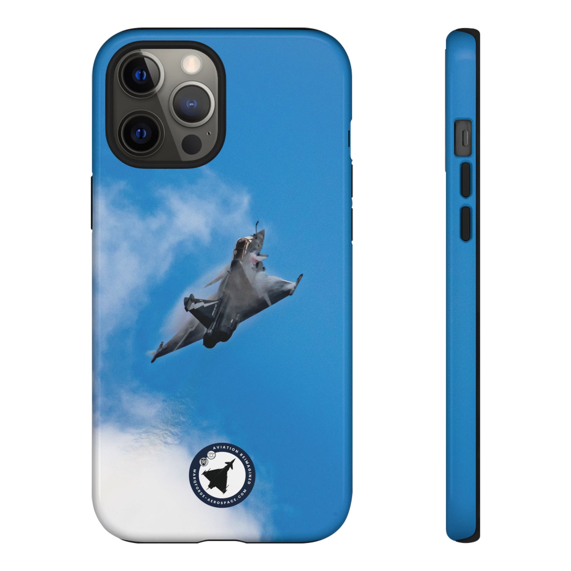 Rugged iPhone Case Featuring Dassault Rafale Jet in Action