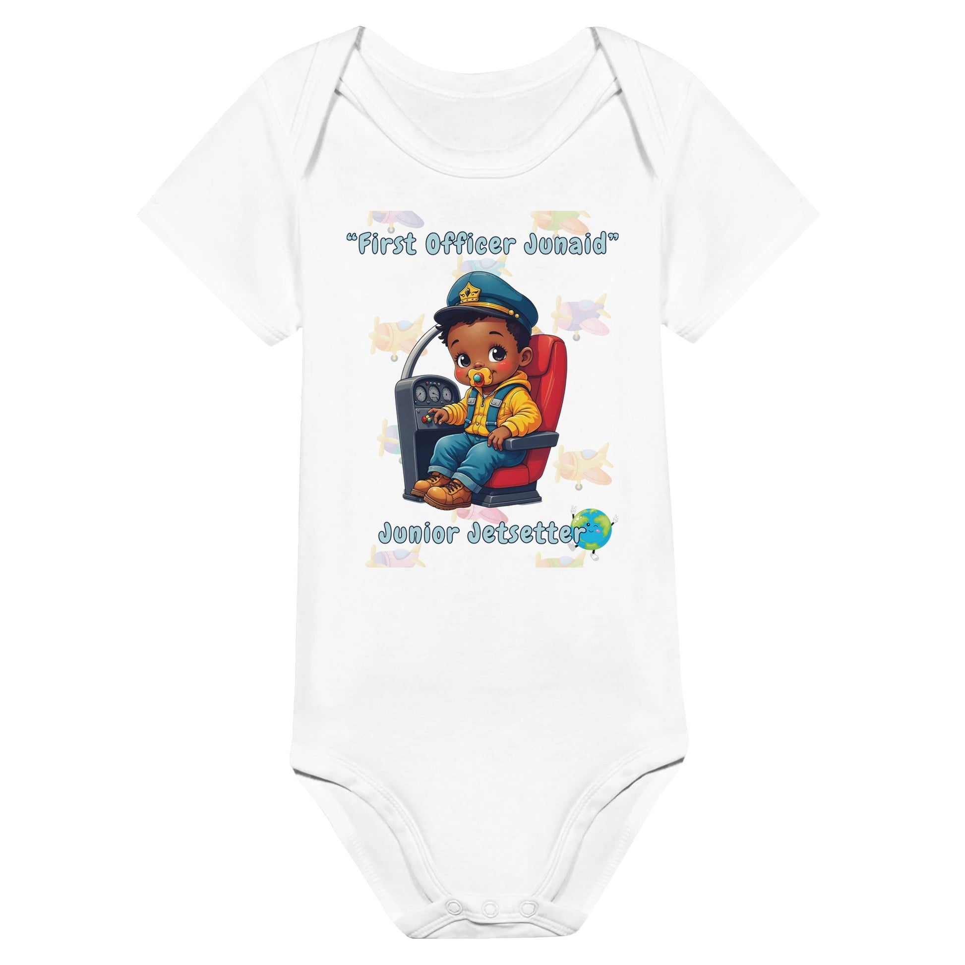 Cute Airplane Print Baby Bodysuit – Aviation-Inspired for Boys