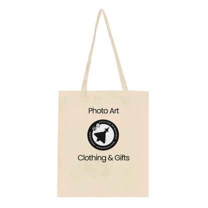 Light-Coloured Aviation Tote Bag with Camera In The Sky Graphic