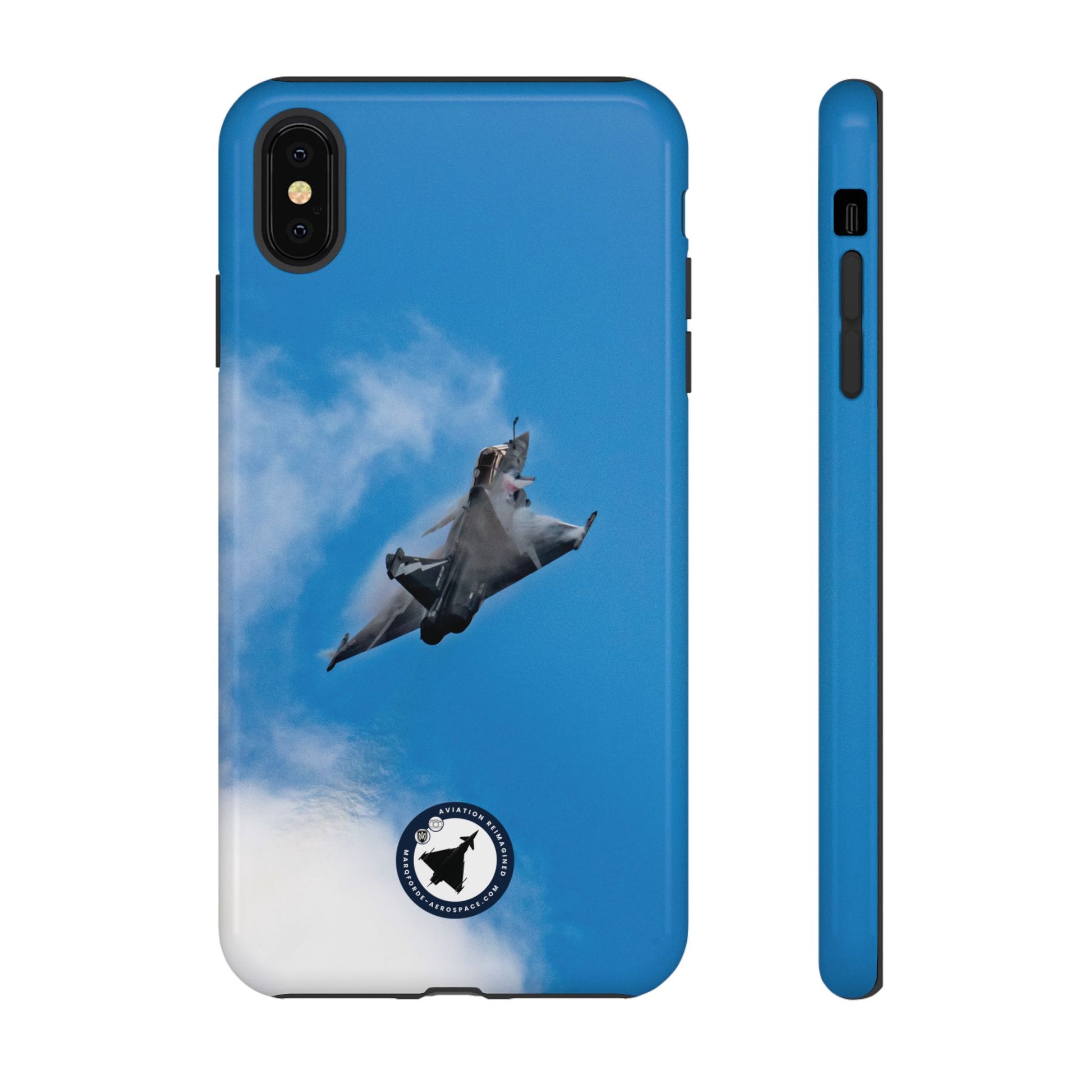 Protective iPhone Case Featuring Dassault Rafale in Flight