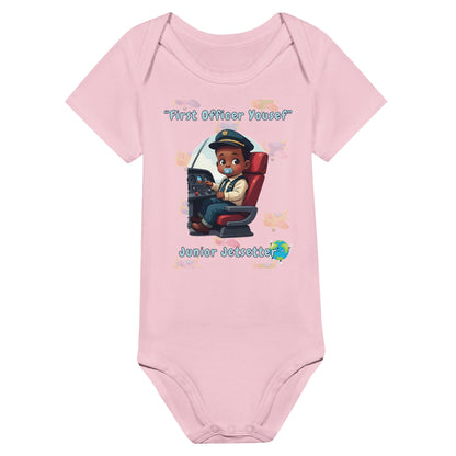 Close-Up of Junior Jetsetter Infant Bodysuit – Cozy & Stylish