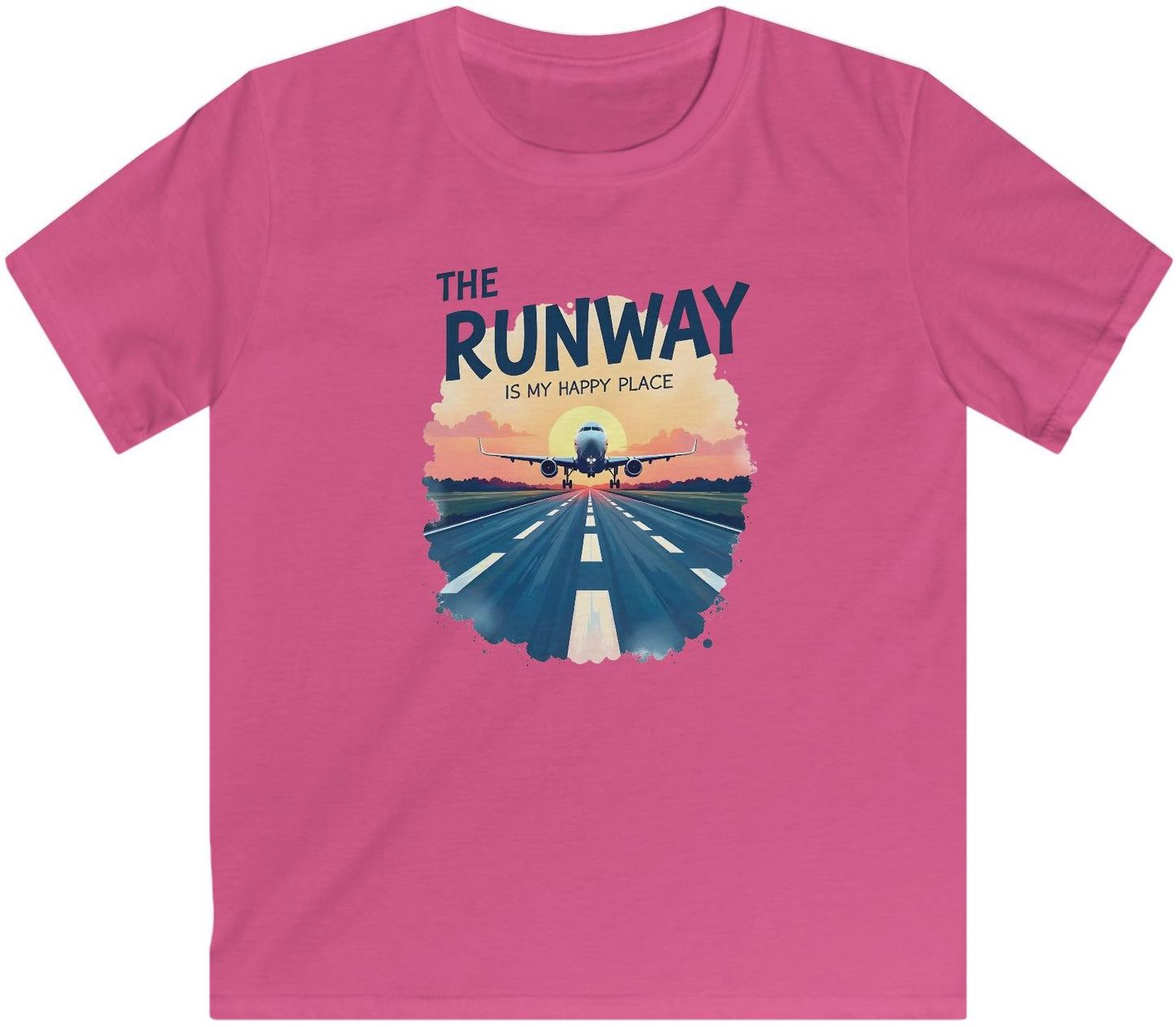 Unisex Aviation T-Shirt – The Runway Is My Happy Place Design