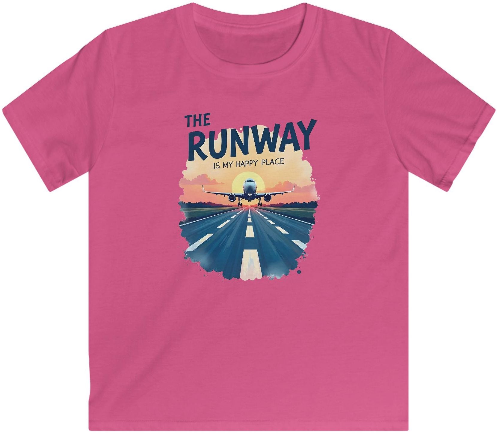 Unisex Aviation T-Shirt – The Runway Is My Happy Place Design