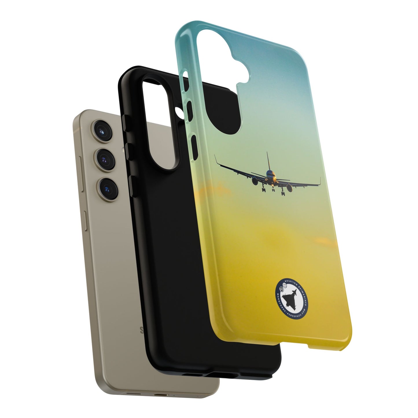 United Airlines Boeing 757 Taking Off Over Clouds – Printed on Samsung Tough Case