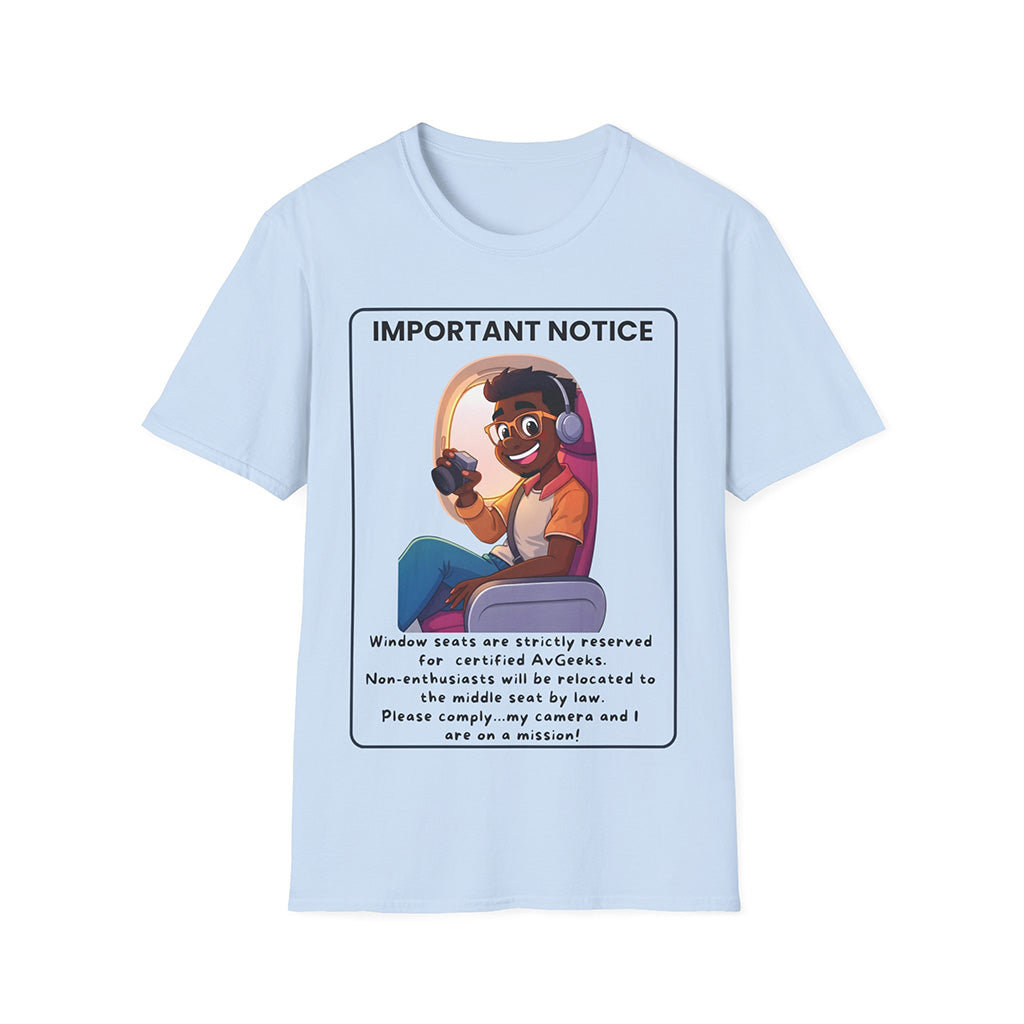 Aviation Enthusiast T-Shirt – Window Seats Are For AvGeeks Print