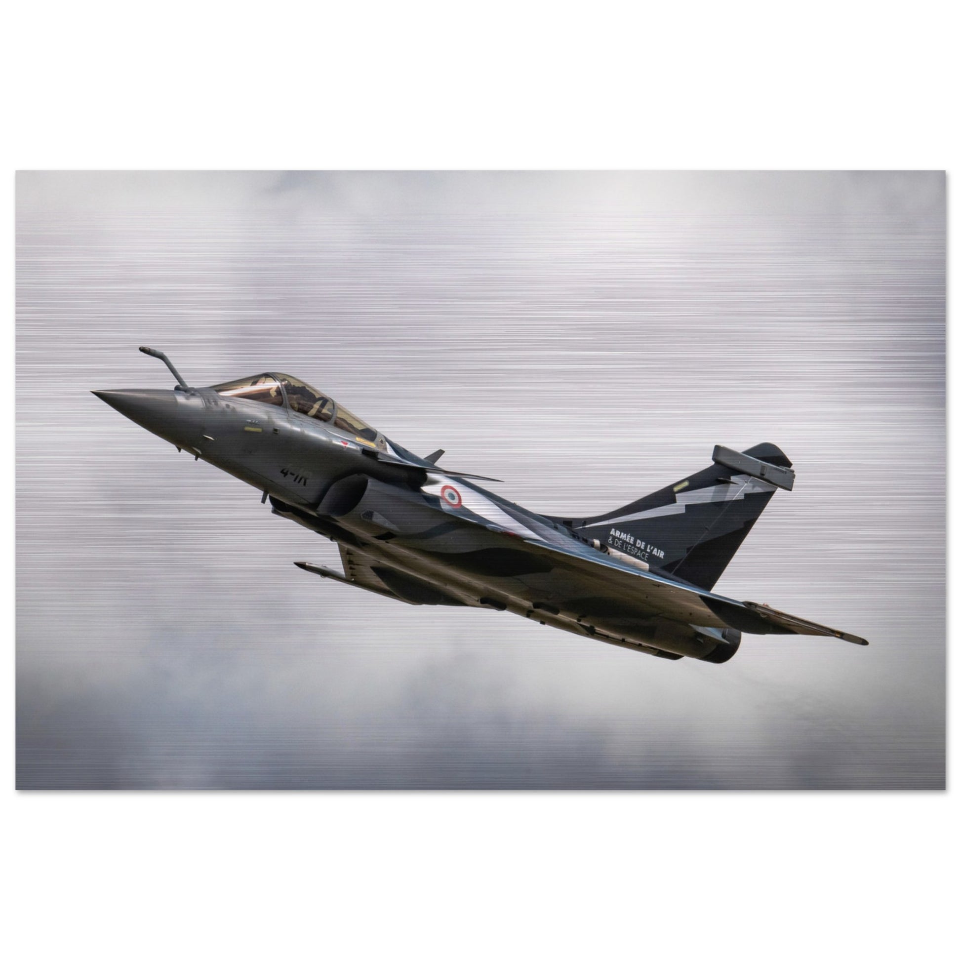 Dassault Rafale Print – Stylish & Modern Brushed Aluminium Finish