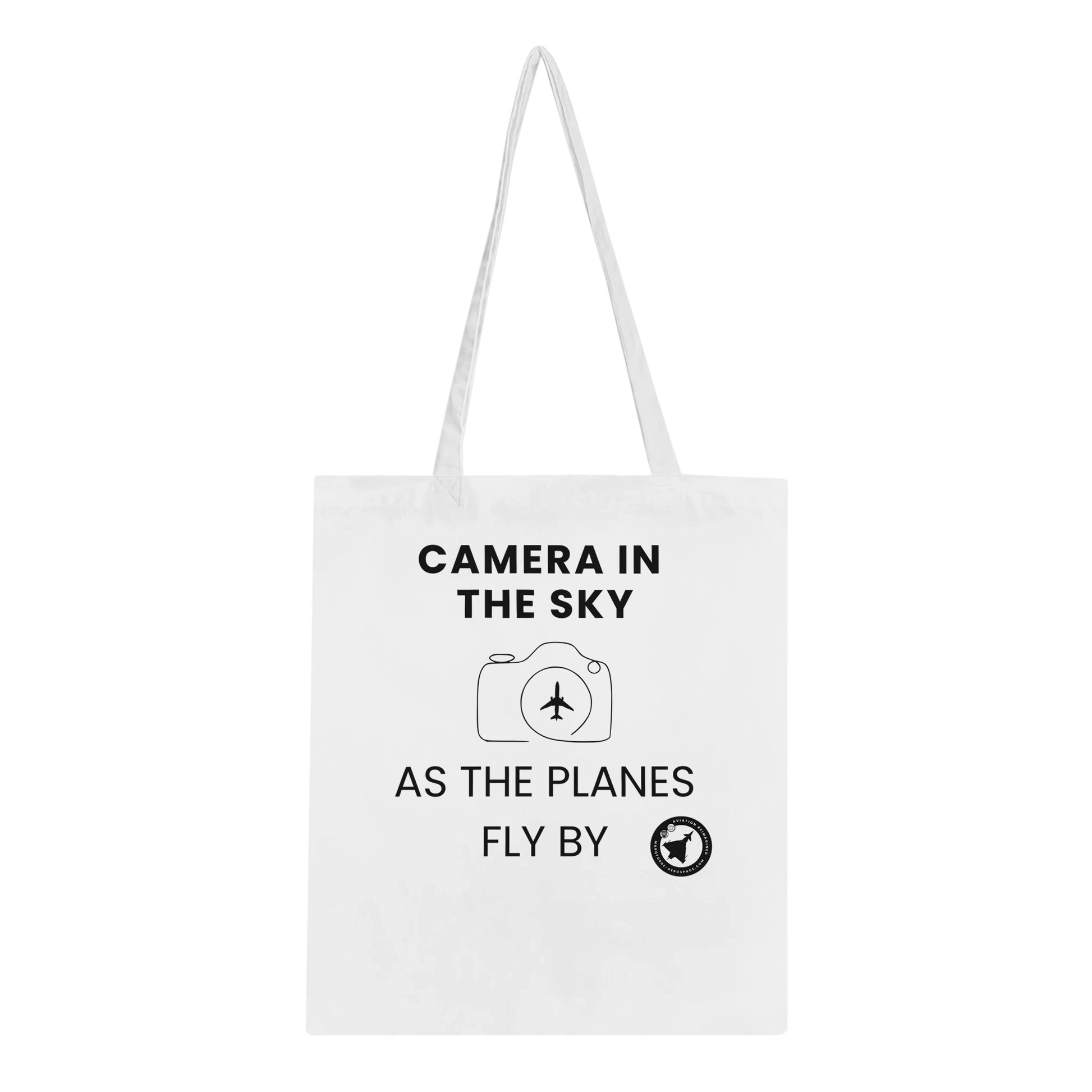 Close-Up of Camera In The Sky Tote Bag – Stylish Light Design