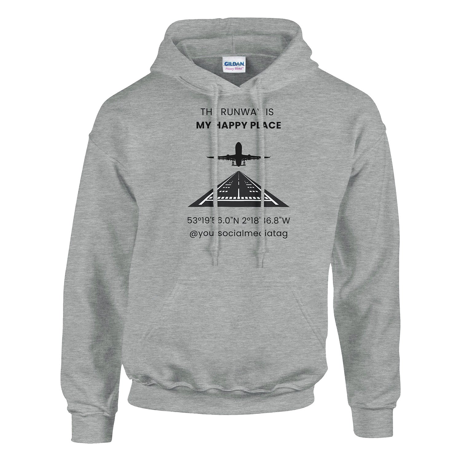 Casual Aviation Lifestyle Tee – The Runway Is My Happy Place Print