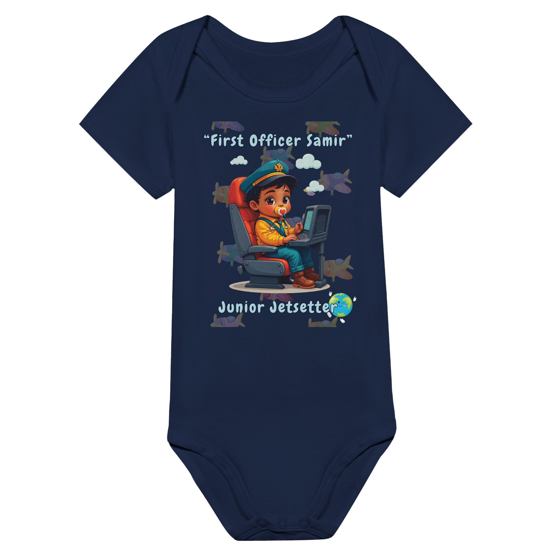 Future Aviator Baby Outfit – Junior Jetsetter Bodysuit for Boys