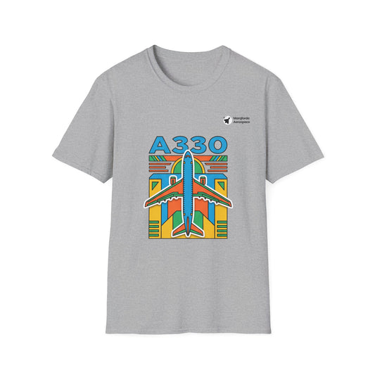 Atlantic A330 aviation graphic on a sport grey unisex t-shirt