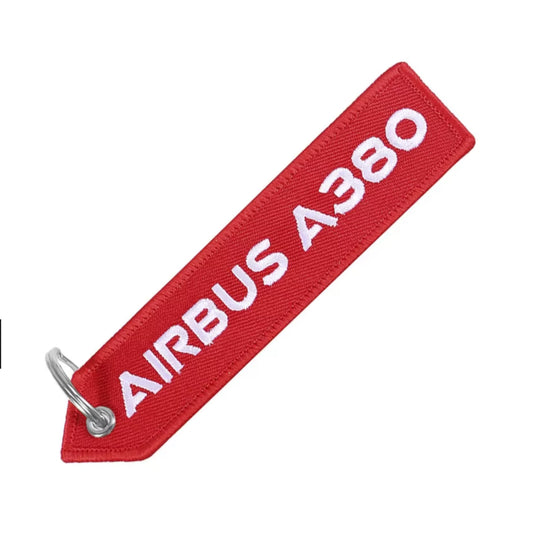 Airbus A380 Keyring | Embroidered Flight Tag