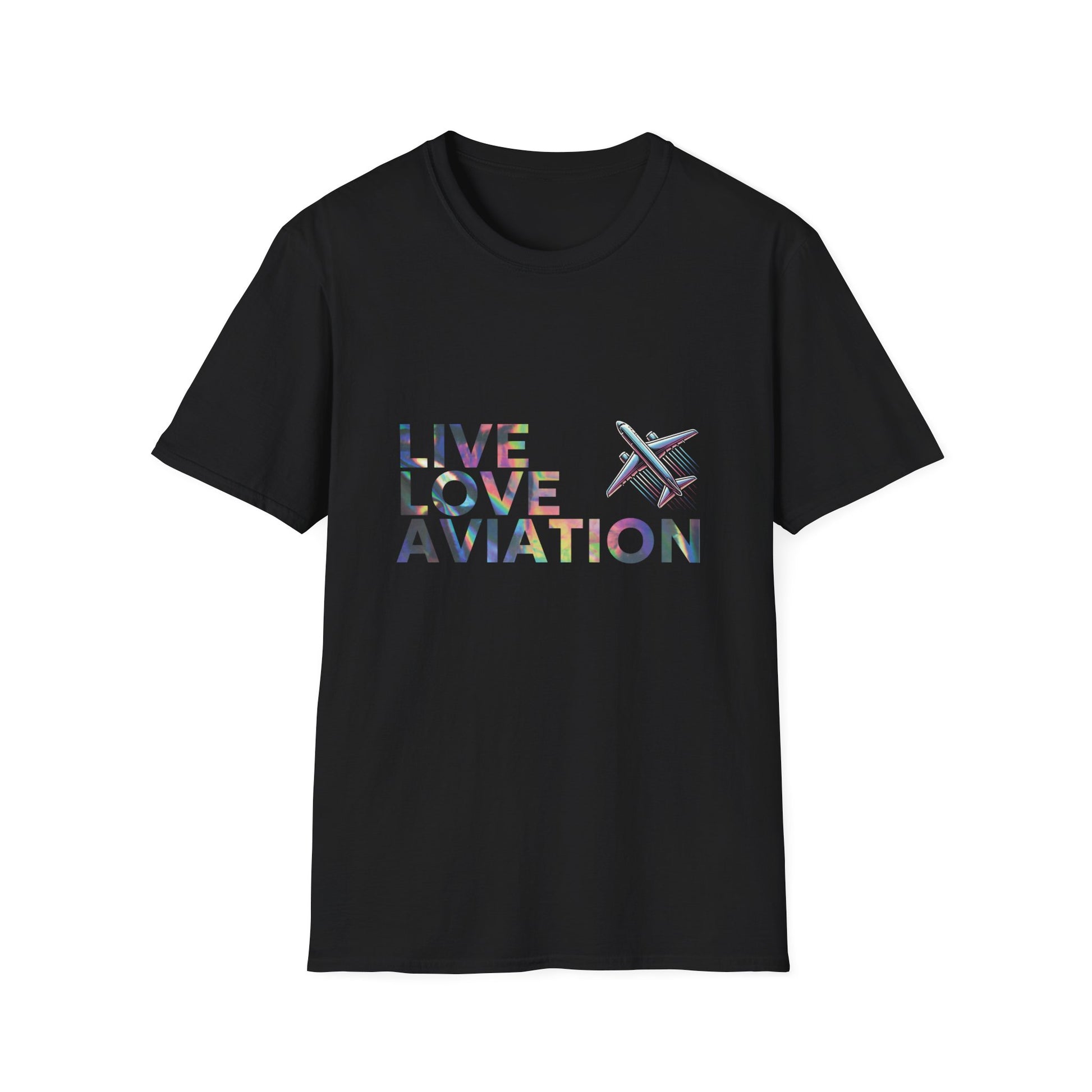 Aviation Enthusiast T-Shirt – Live Love Aviation Design in Black Colour